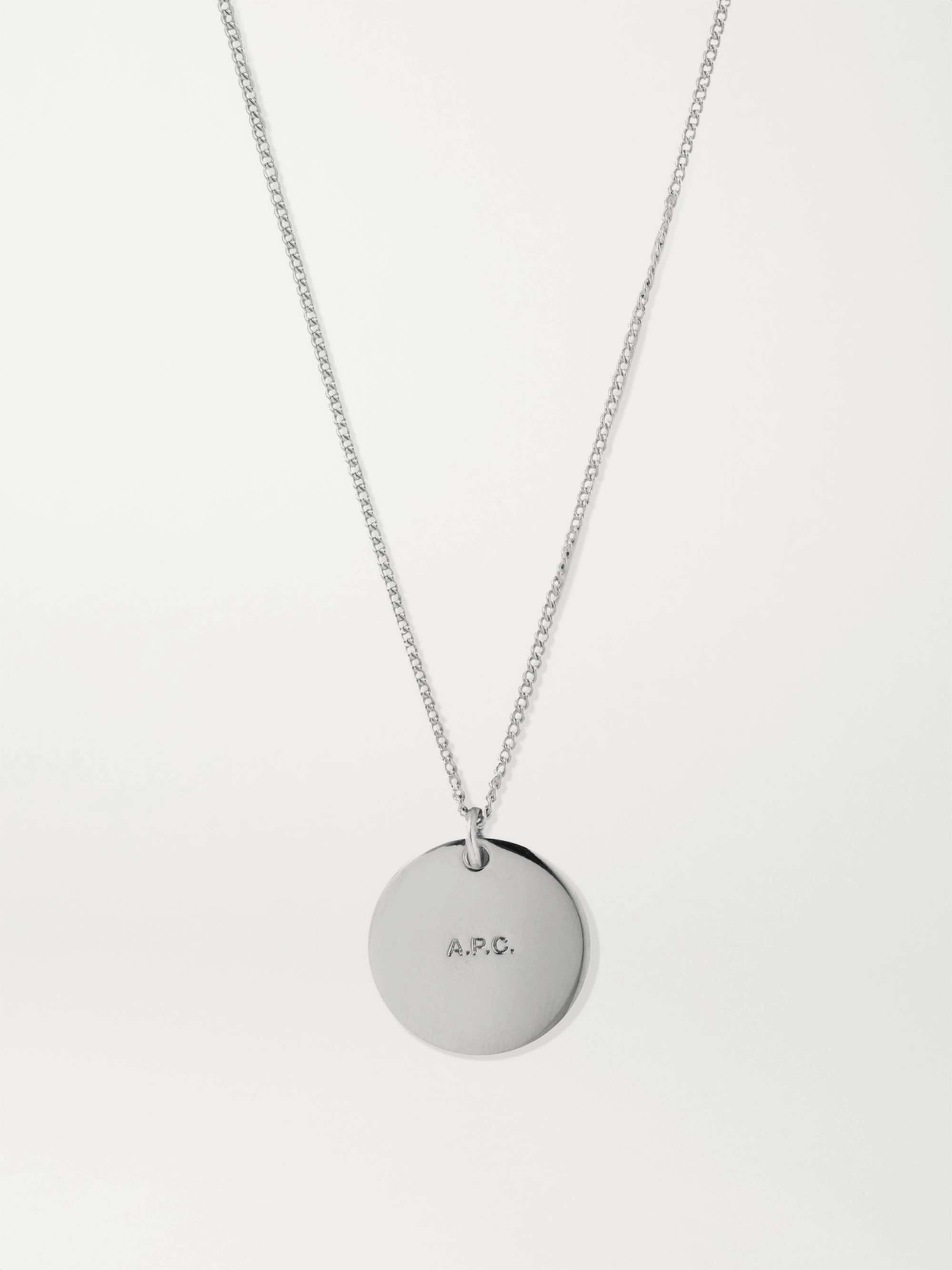 A.P.C. Logo-Engraved Silver-Tone Necklace