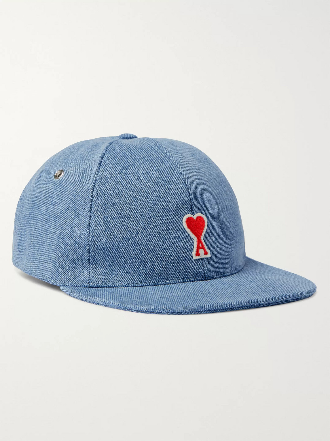 Ami Alexandre Mattiussi Logo-appliquéd Denim Baseball Cap In Blue