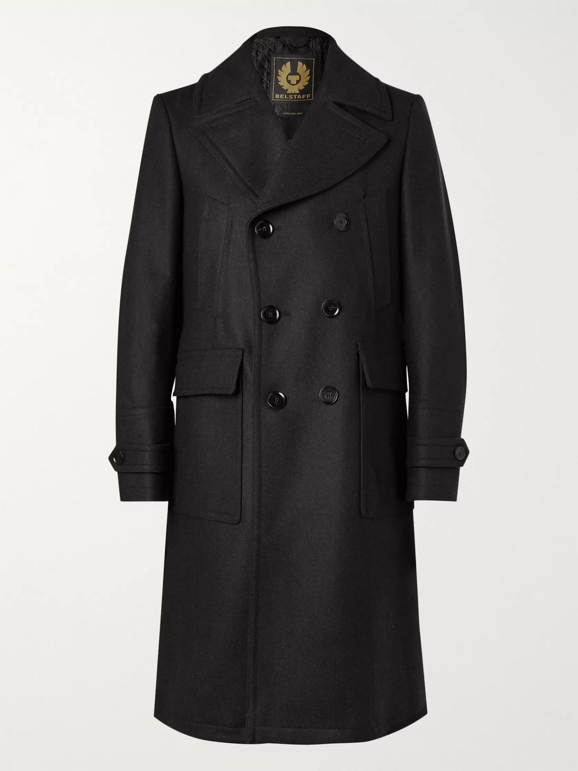 BELSTAFF NEW MILDFORD DOUBLE-BREASTED PADDED WOOL-BLEND OVERCOAT