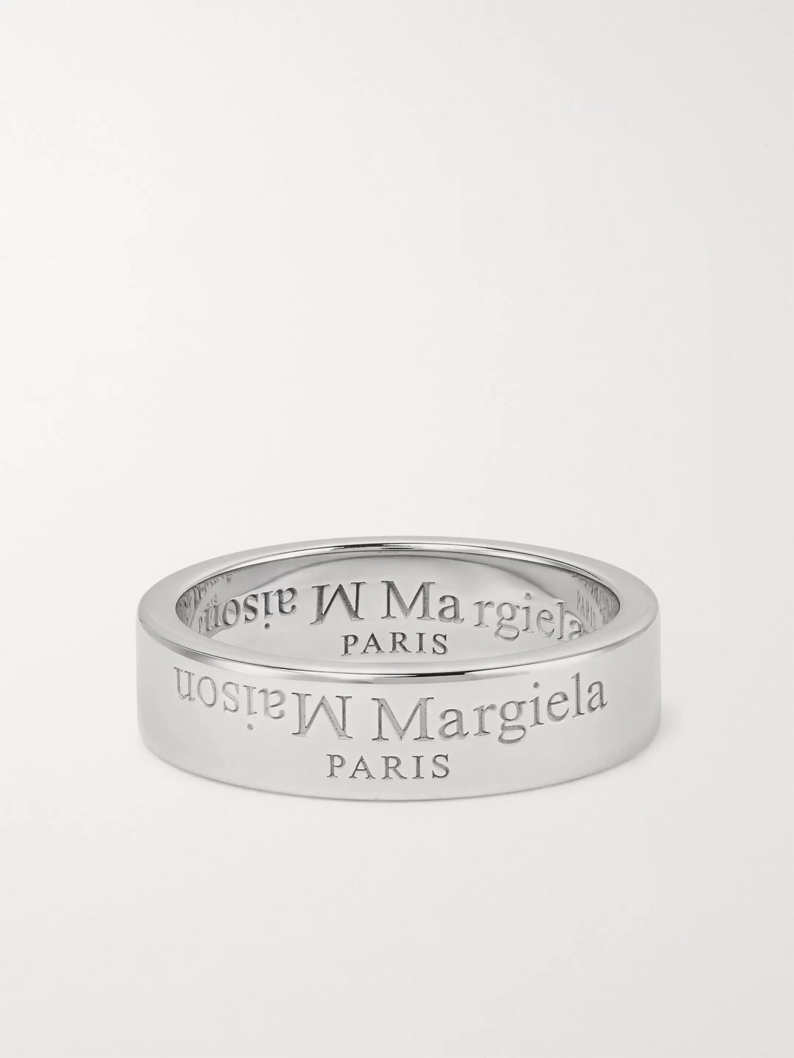 Maison Margiela Logo-engraved Sterling Silver Ring | ModeSens