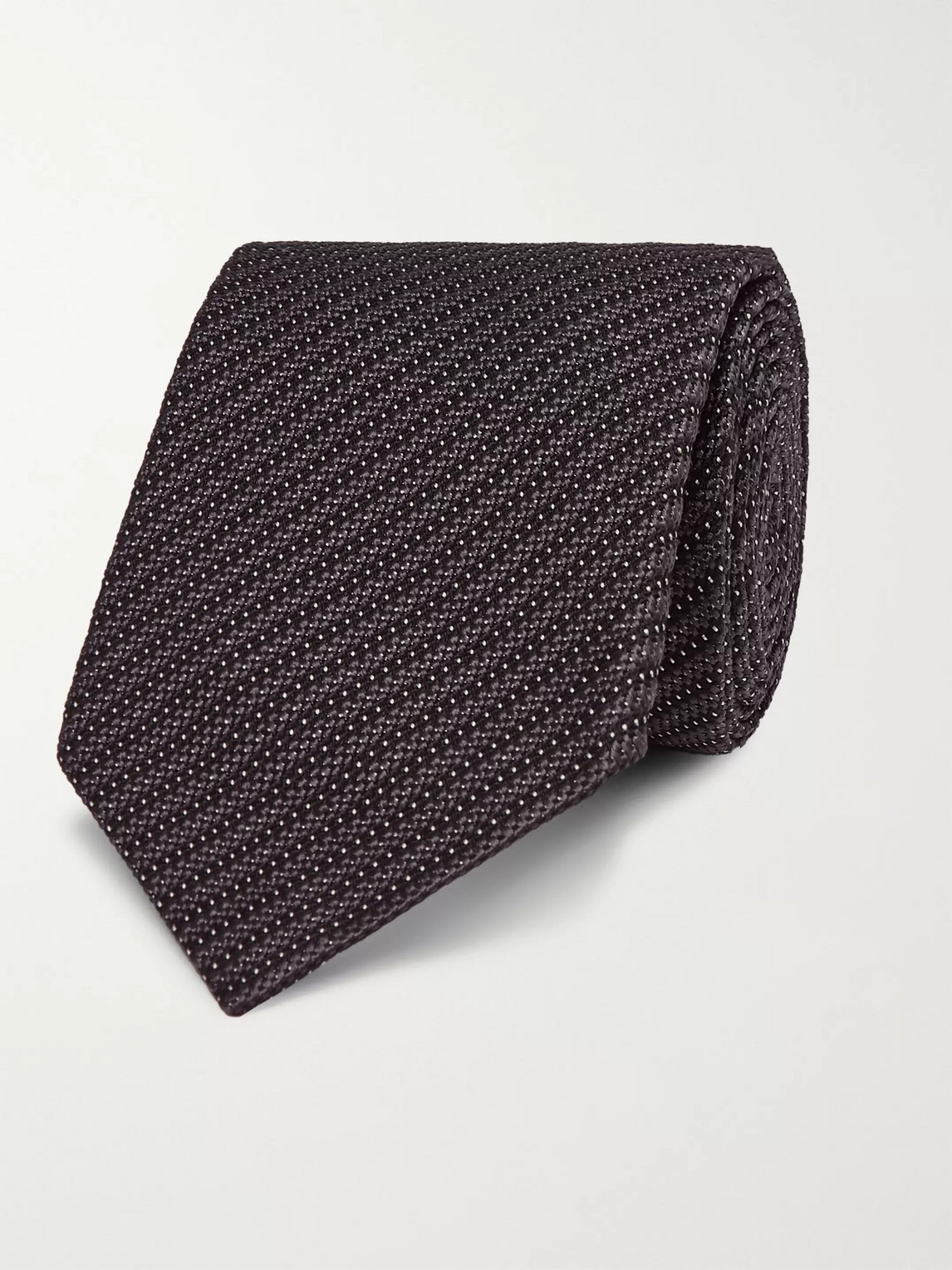 Tom Ford 7cm Striped Silk-blend Jacquard Tie In Gray