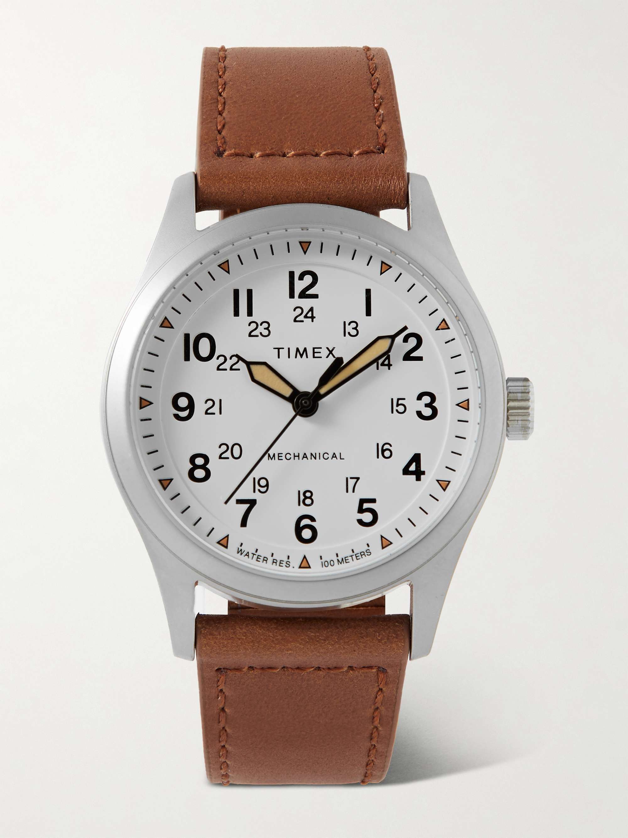 TIMEX Expedition North Hand-Wound Stainless Steel and Leather Watch