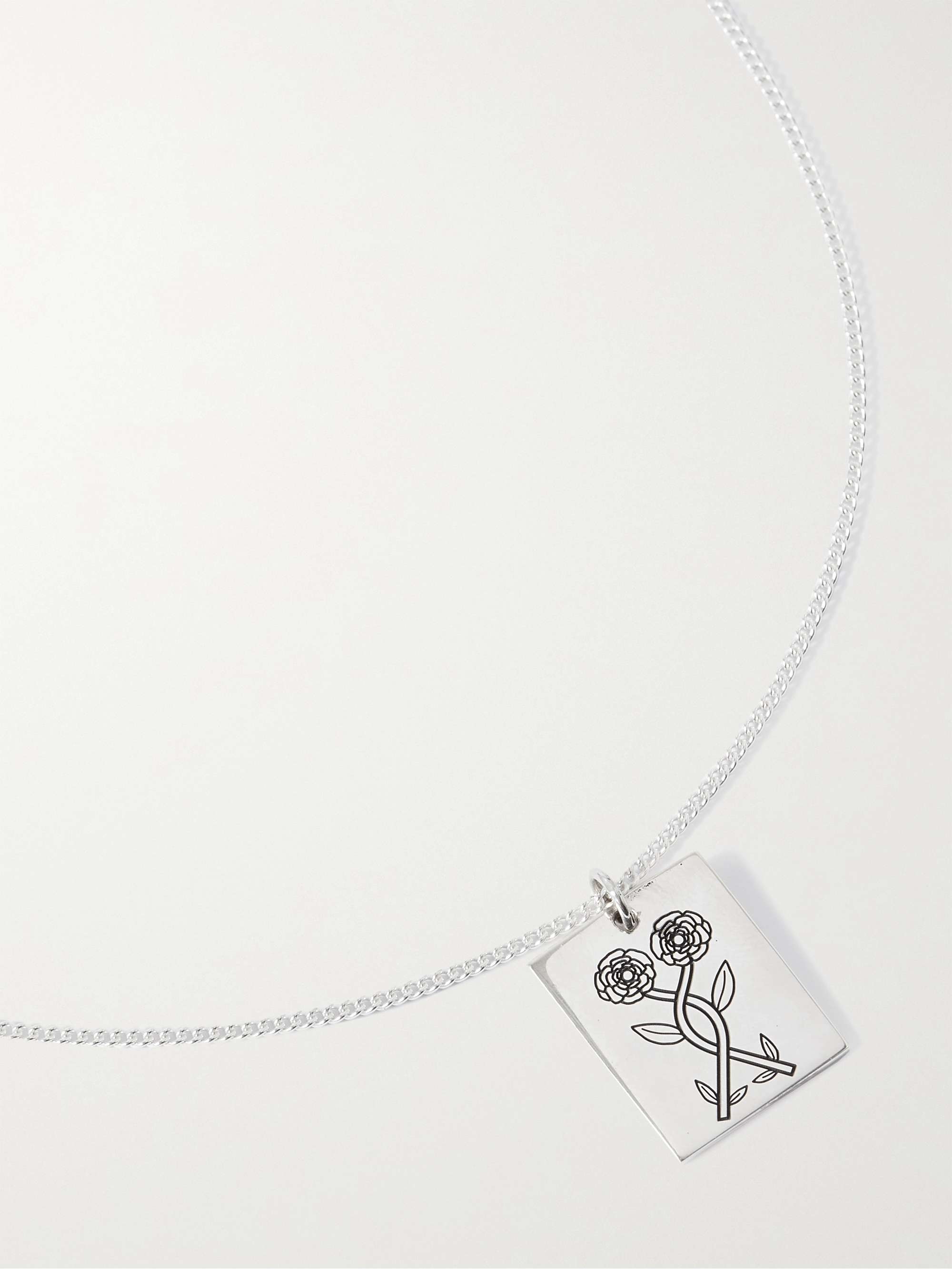 BLEUE BURNHAM Engraved Sterling Silver Pendant Necklace