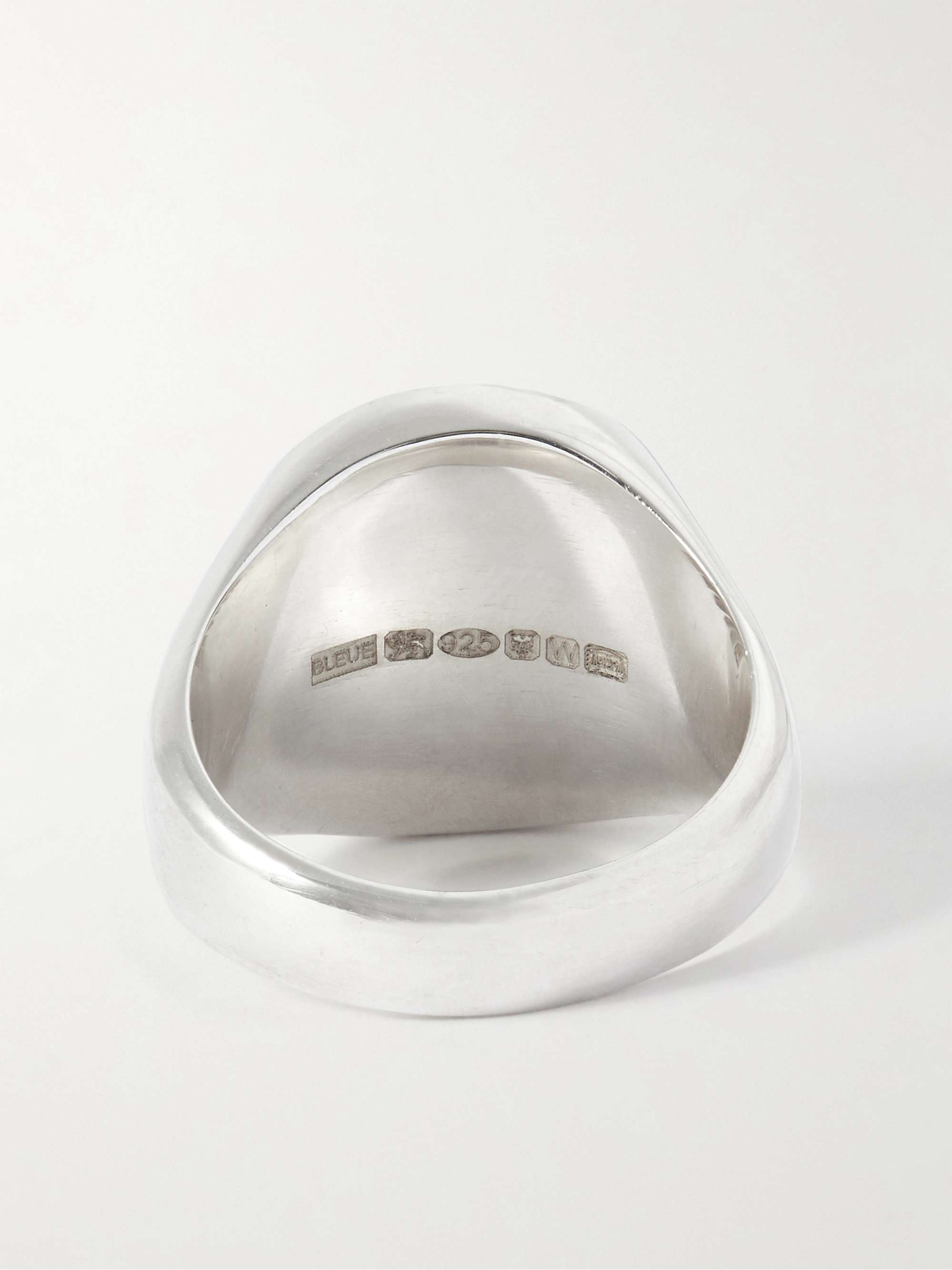 BLEUE BURNHAM Engraved Sterling Silver Signet Ring