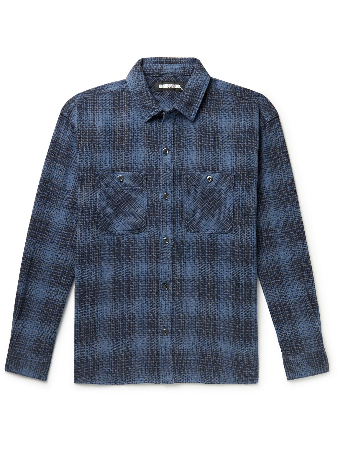 Neighborhood Lumbers Checked Brushed Cotton-flannel Shirt In Blue