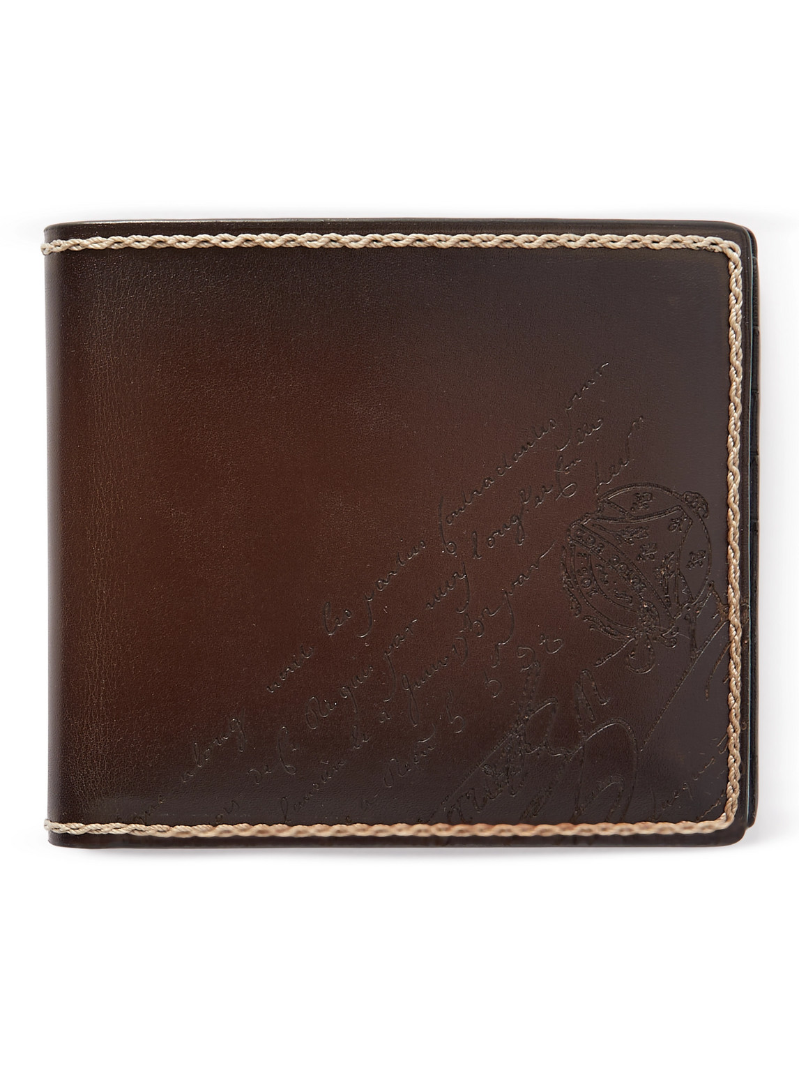 Berluti Scritto Leather Billfold Wallet In Brown