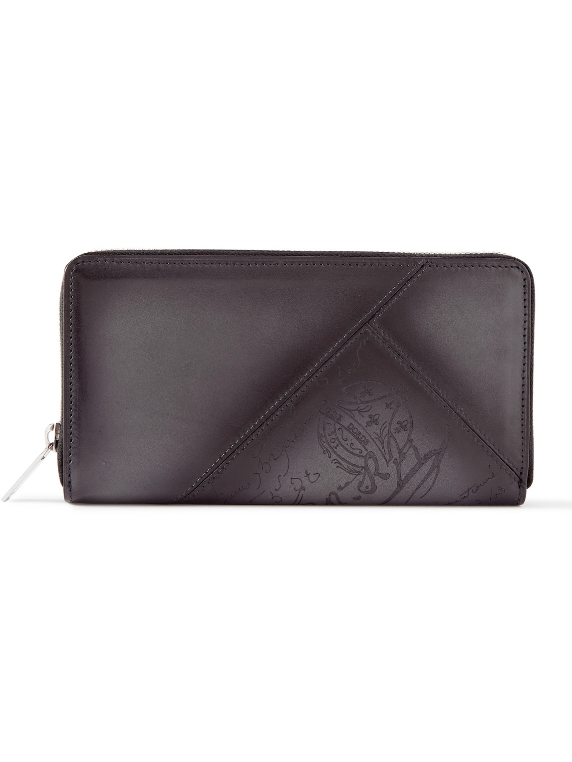 Berluti Scritto Leather Zip-around Wallet In Black