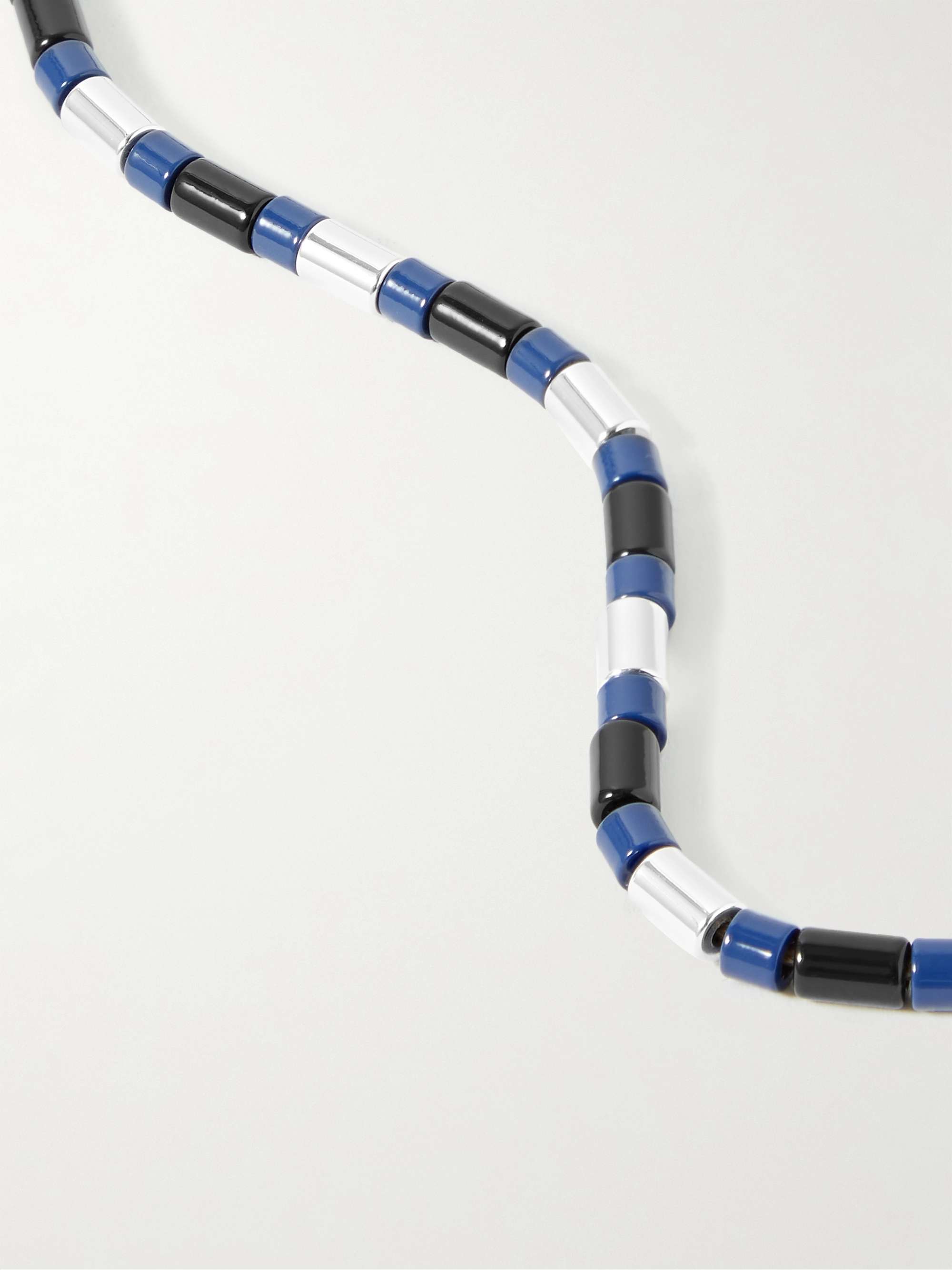 ROXANNE ASSOULIN Well Suited Enamel and Silver-Tone Necklace