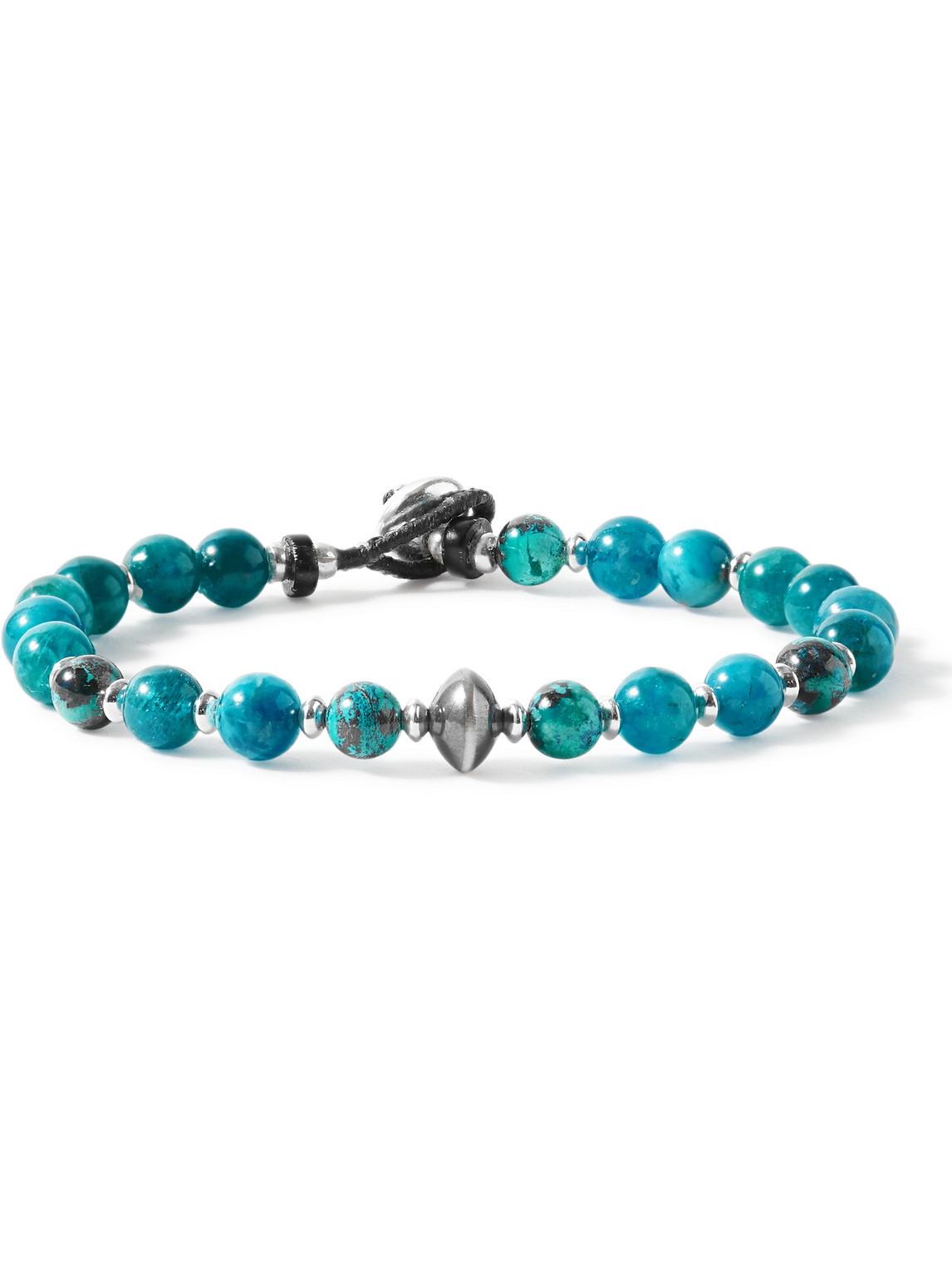 Mikia Sterling Silver Multi-stone Beaded Bracelet In Blue