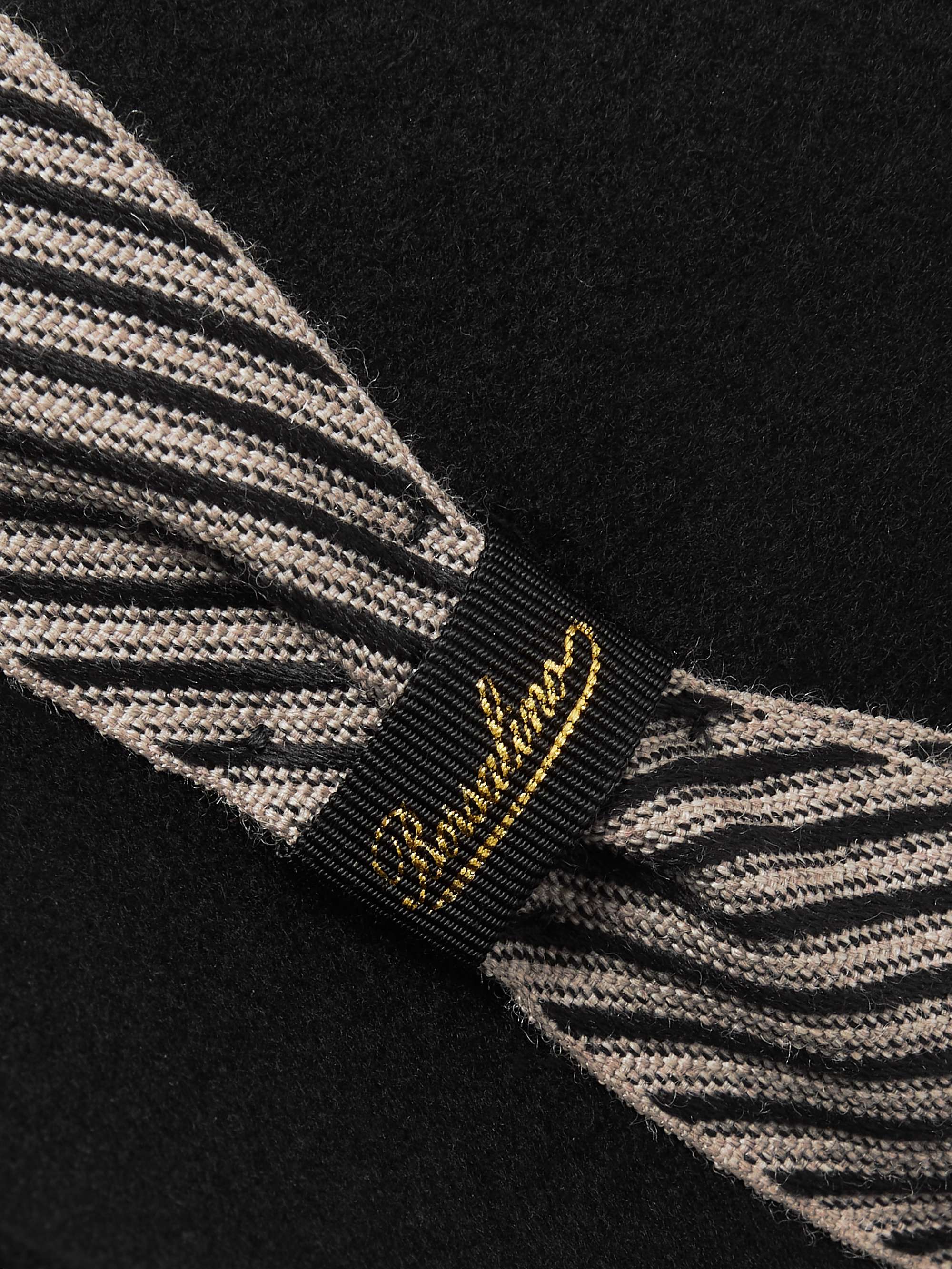 BORSALINO Striped Webbing-Trimmed Wool-Felt Fedora