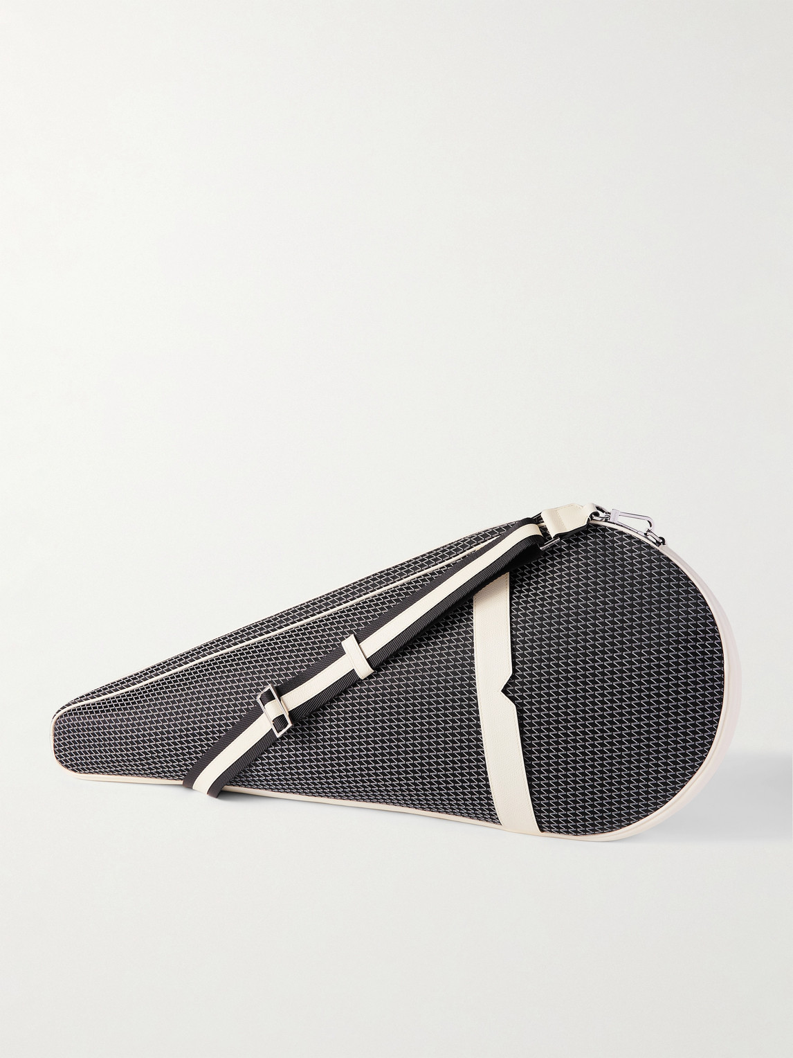 Valextra Leather-trimmed Canvas-jacquard Tennis Racket Case In Black