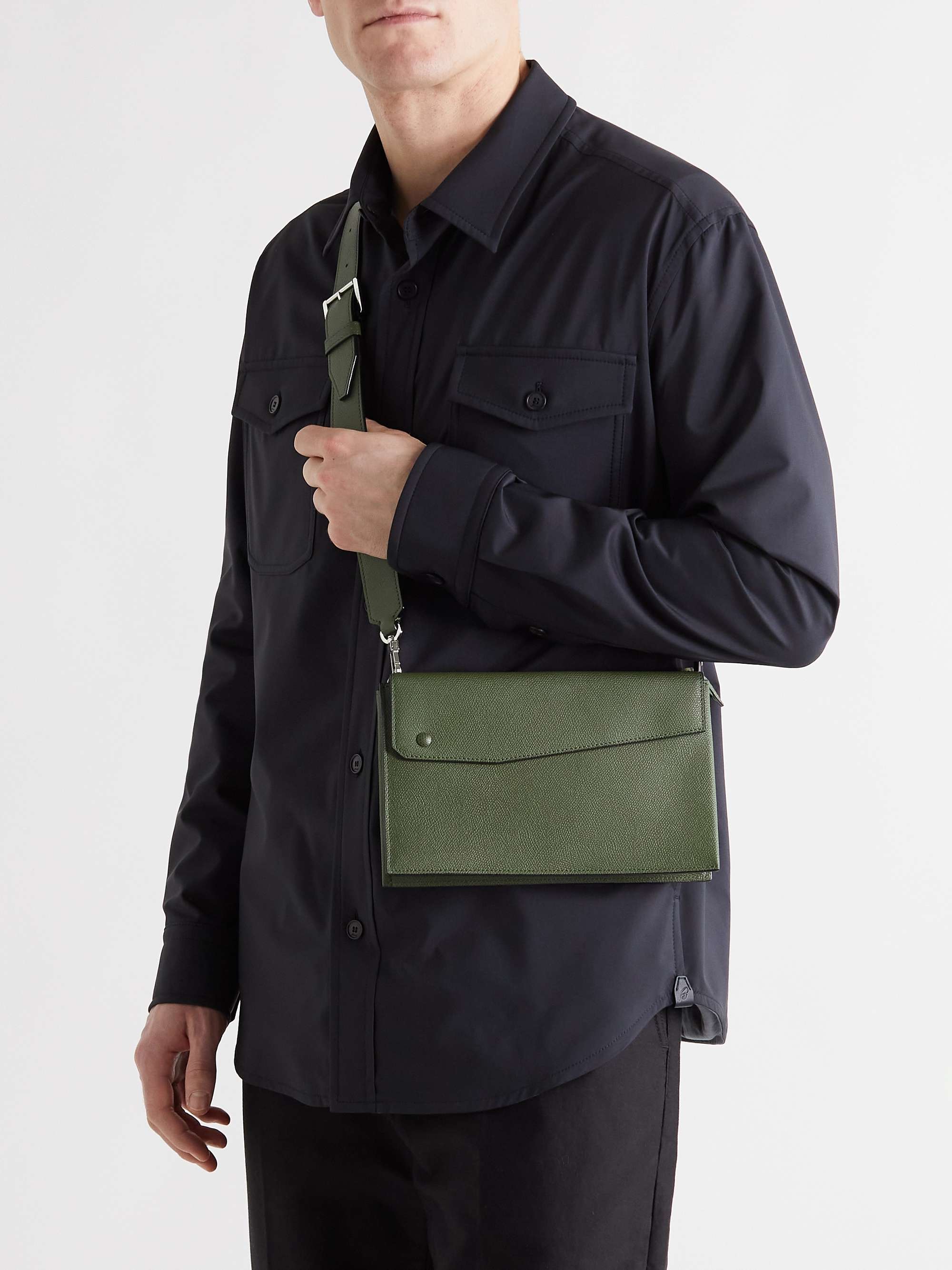 VALEXTRA Leather Messenger Bag