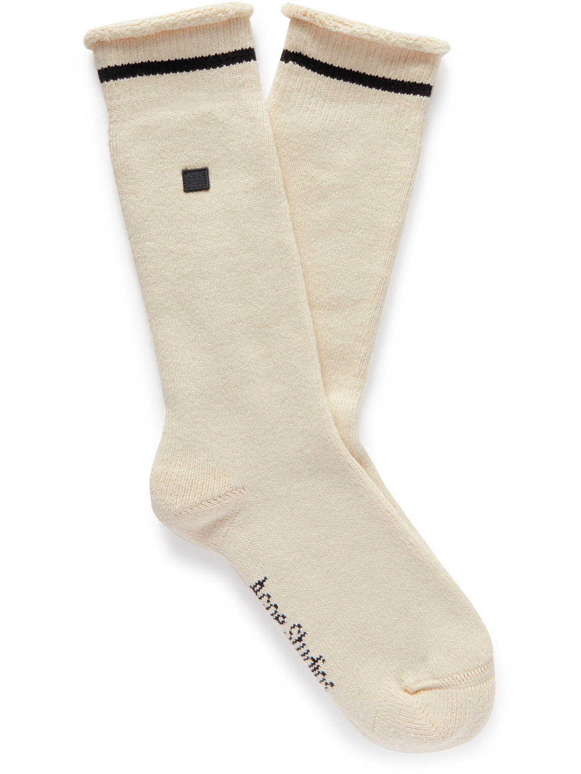 Striped Logo-Appliquéd Stretch Cotton-Blend Socks
