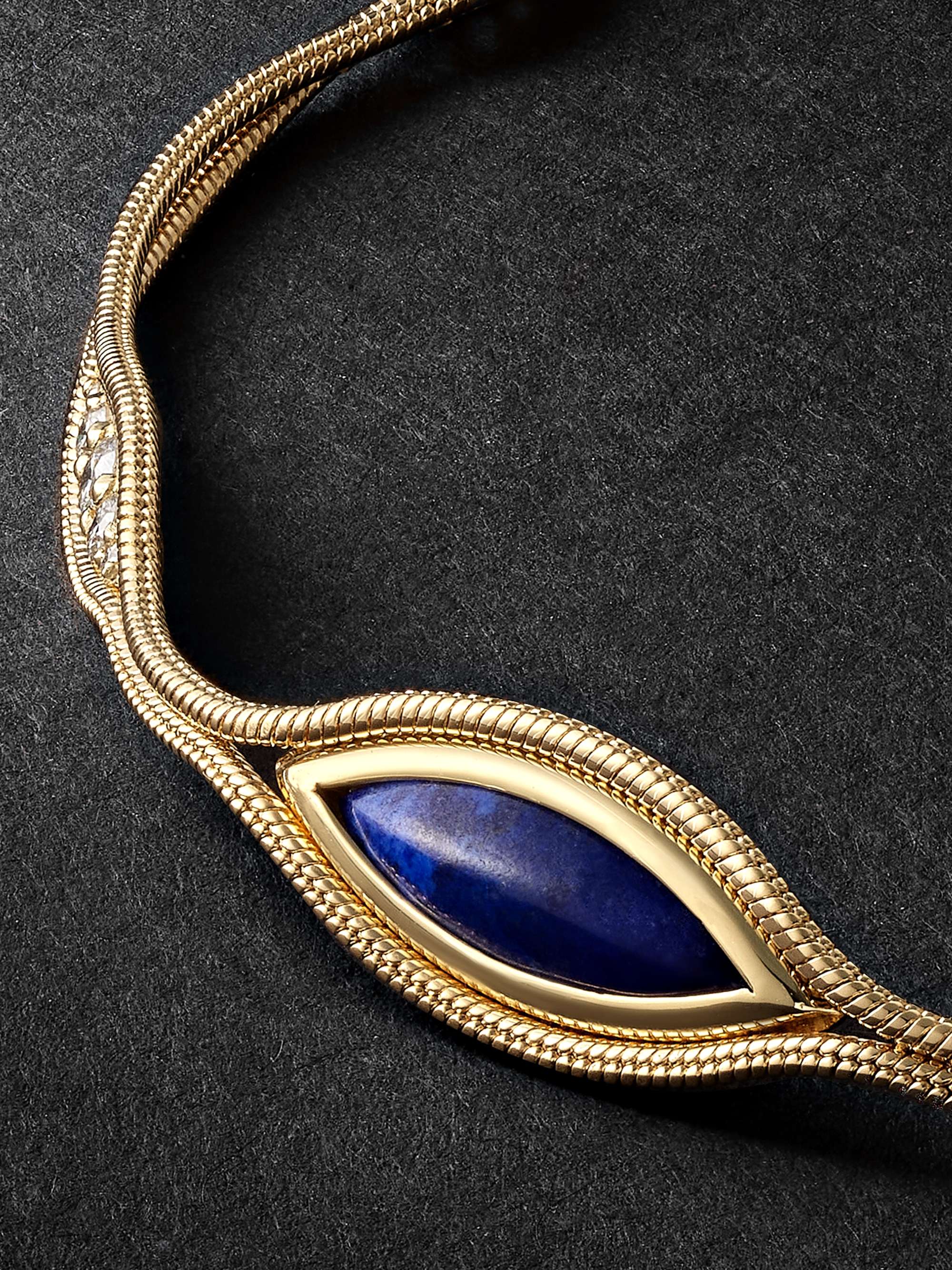 FERNANDO JORGE Fluid 18-Karat Gold, Lapis Lazuli and Diamond Bracelet