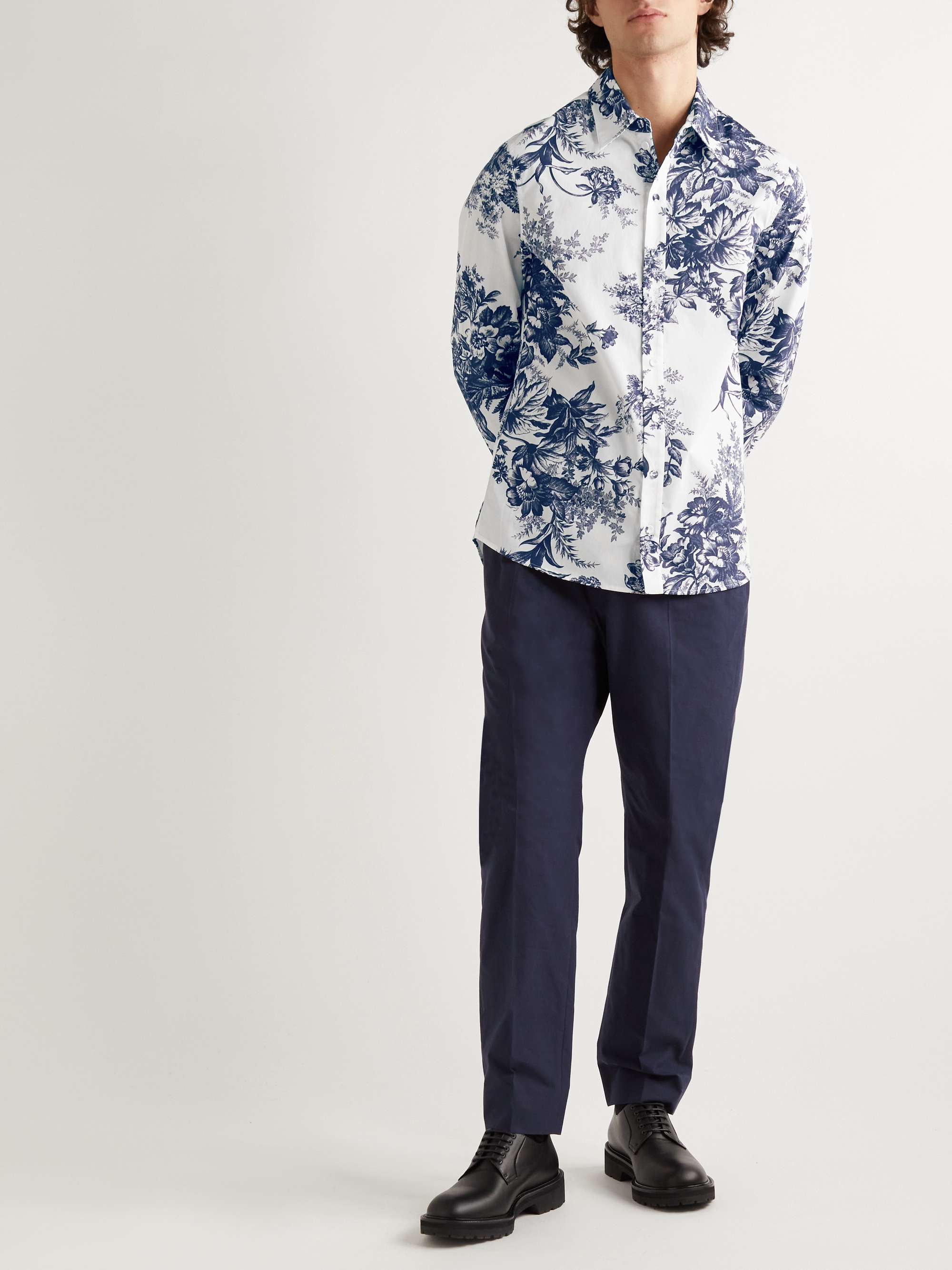 ERDEM Serge Floral-Print Cotton-Poplin Shirt