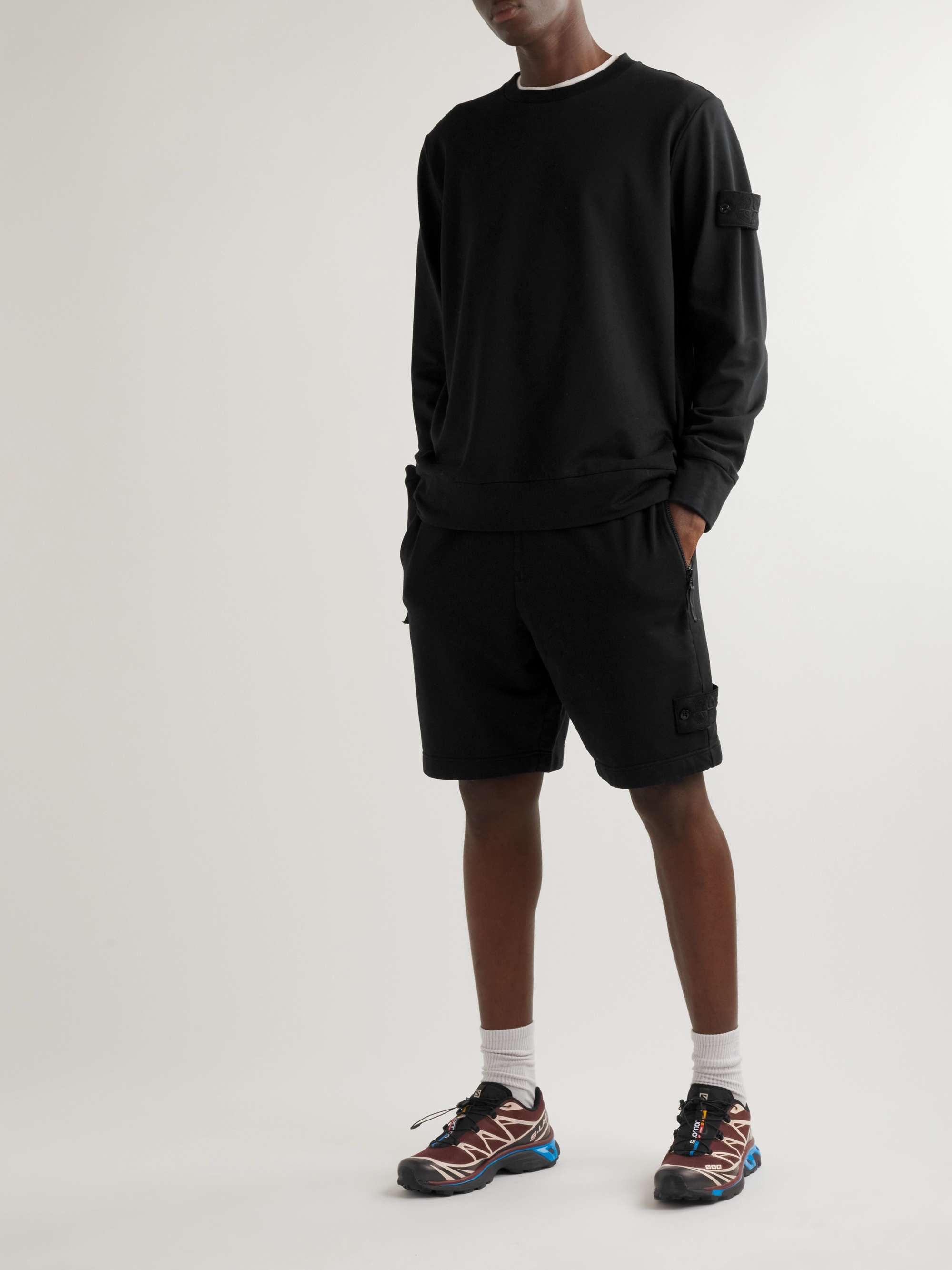 Black Logo-Embroidered Cotton-Jersey Shorts | AMI PARIS | MR PORTER
