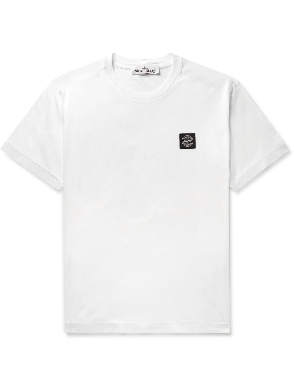 Stone Island Logo-appliquéd Cotton-jersey T-shirt In White | ModeSens