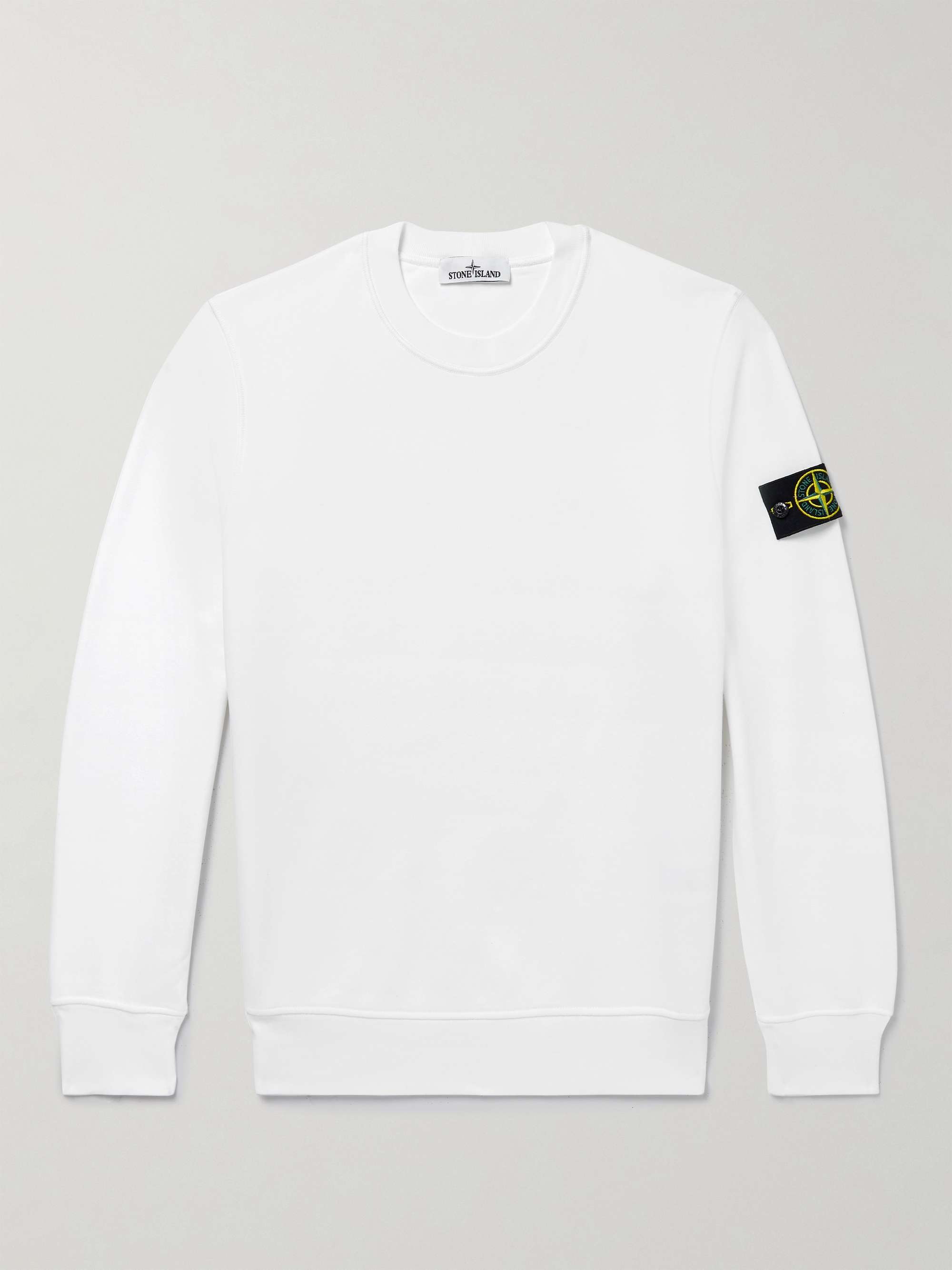STONE ISLAND Logo-Appliquéd Cotton-Jersey Sweatshirt
