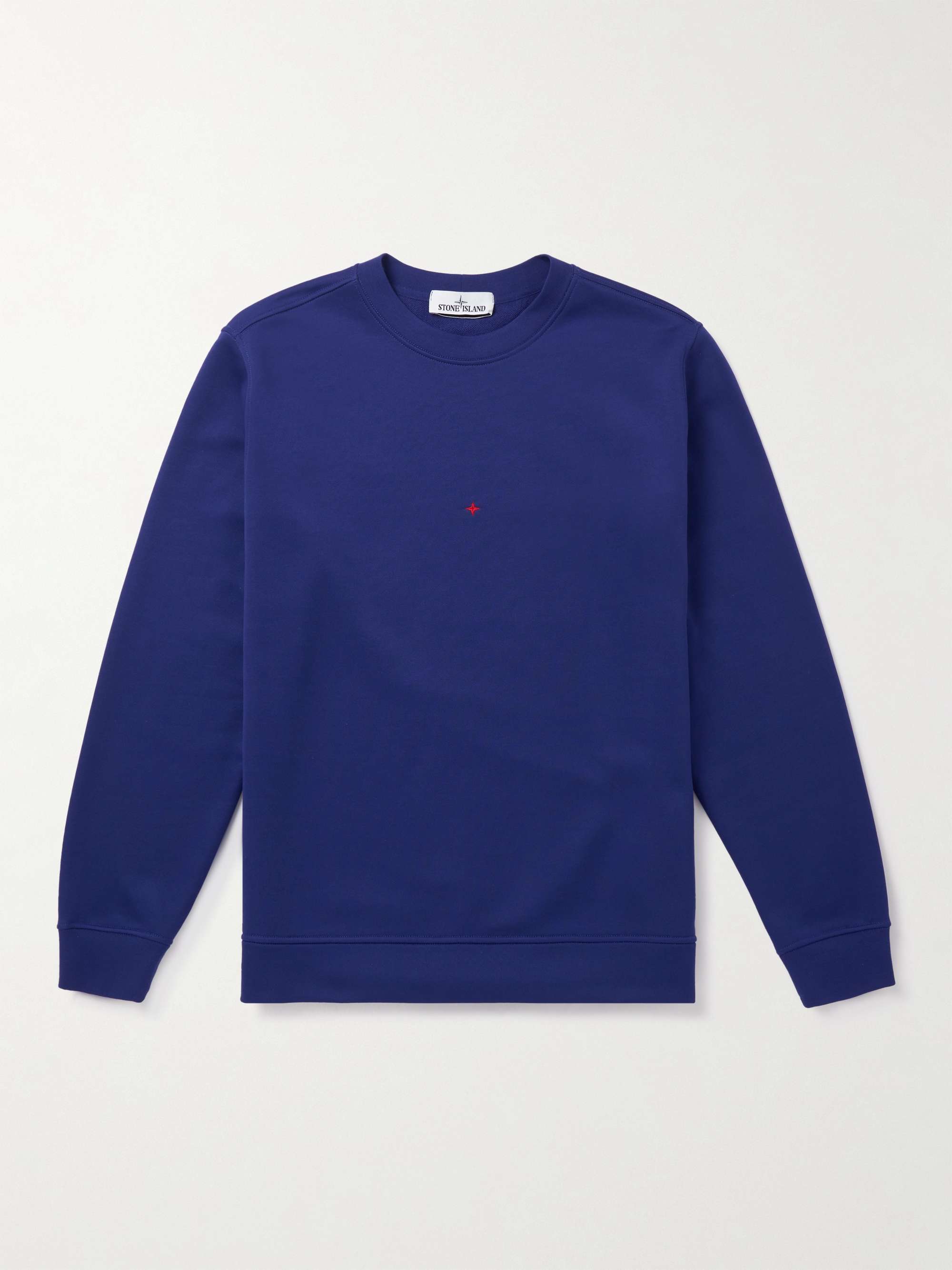 스톤 스웻셔츠 아일랜드 Stone Island Marina Cotton-Blend Jersey Sweatshirt,Blue