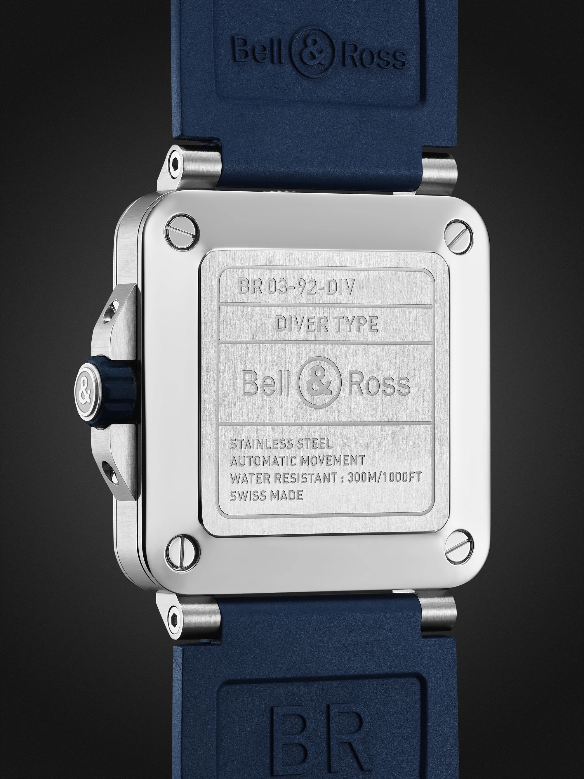 BELL & ROSS BR 03-92 Diver Blue Automatic 42mm Stainless Steel and Rubber Watch, Ref. No. BR0392-D-BU-ST/SRB