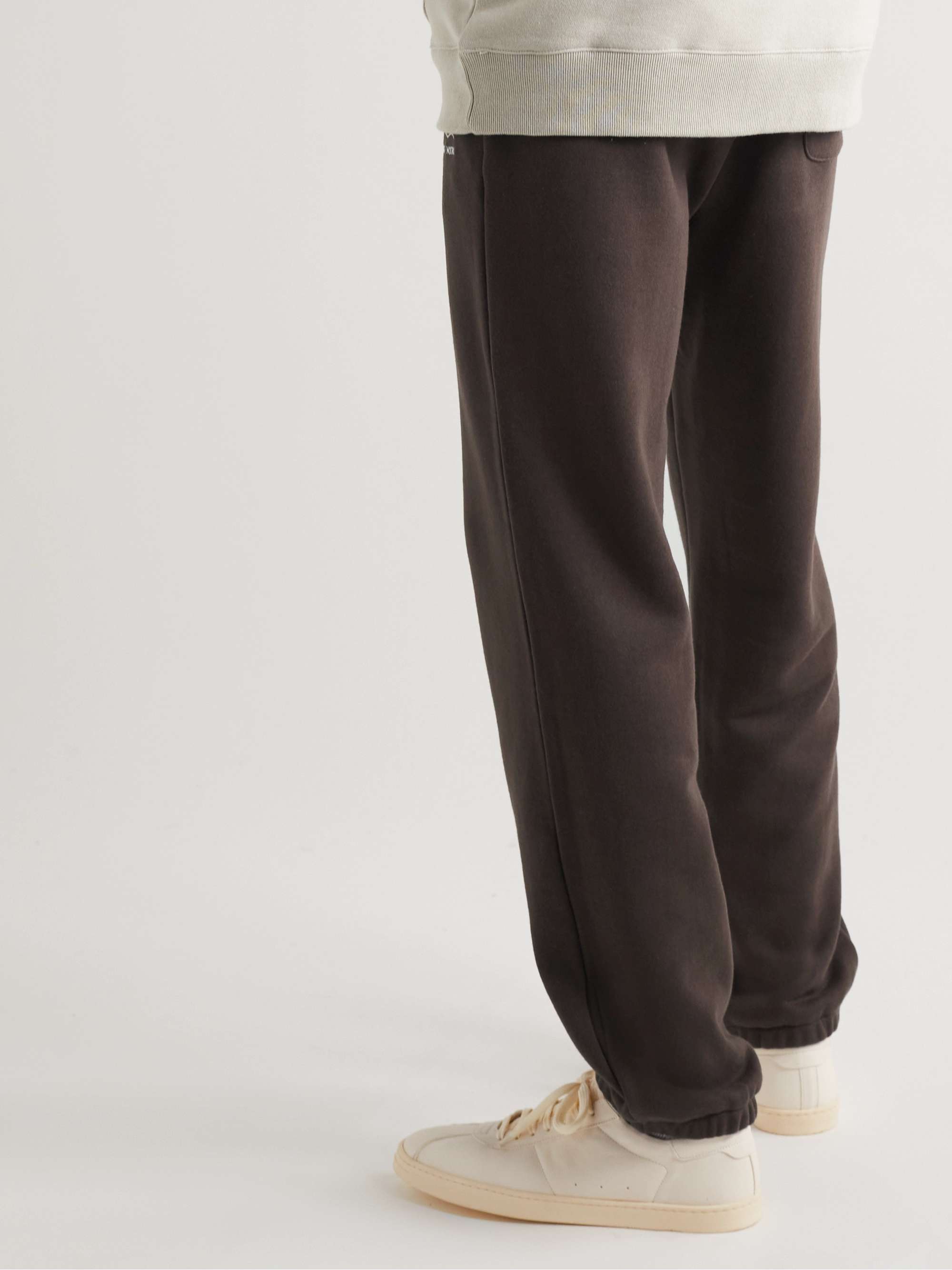 DE BONNE FACTURE Tapered Logo-Embroidered Cotton-Jersey Sweatpants