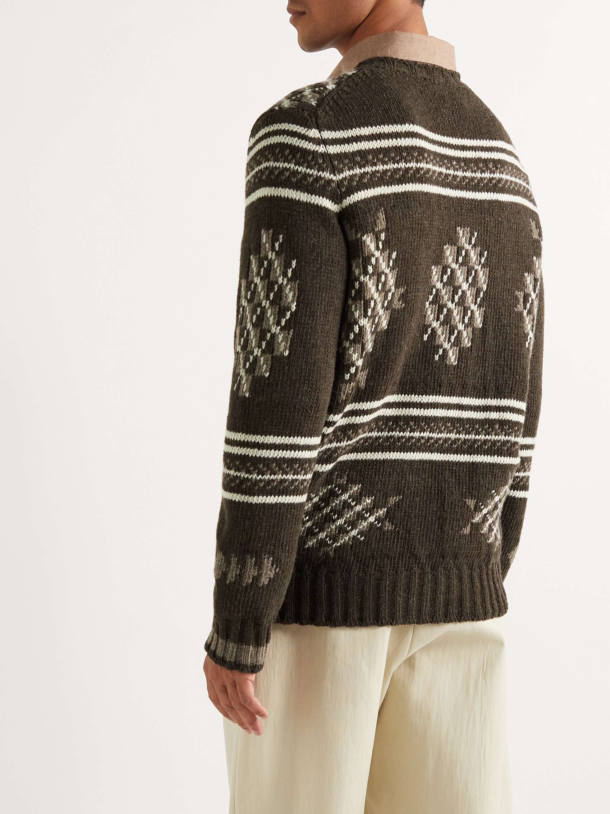 DE BONNE FACTURE Wool-Jacquard Sweater