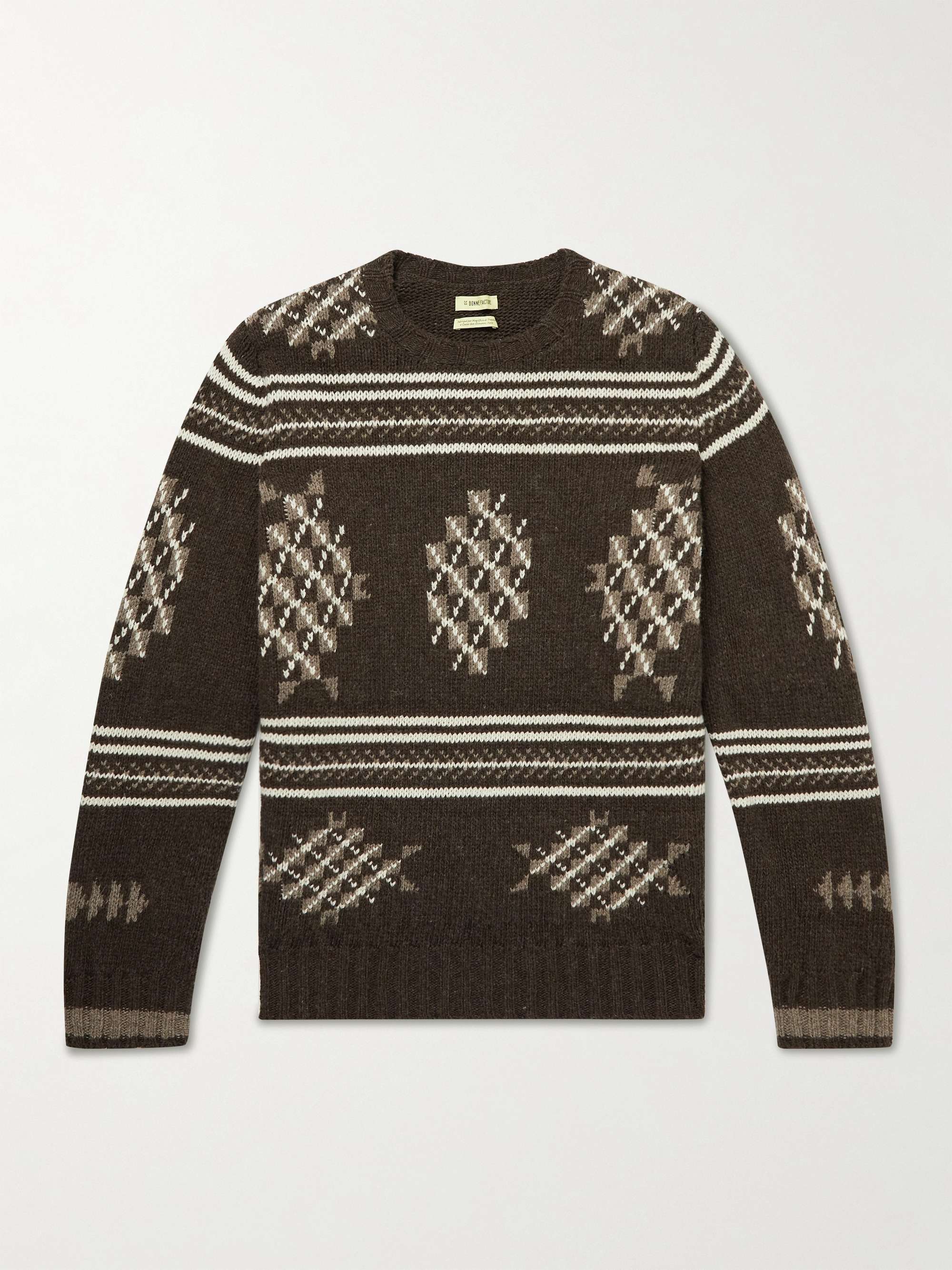 DE BONNE FACTURE Wool-Jacquard Sweater