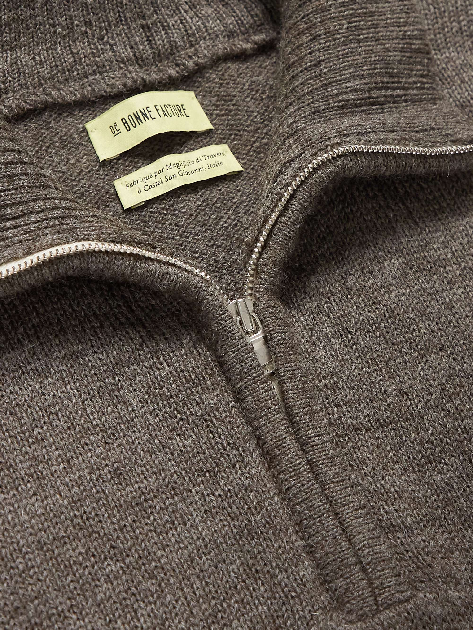 DE BONNE FACTURE Alpaca and Wool-Blend Half-Zip Sweater