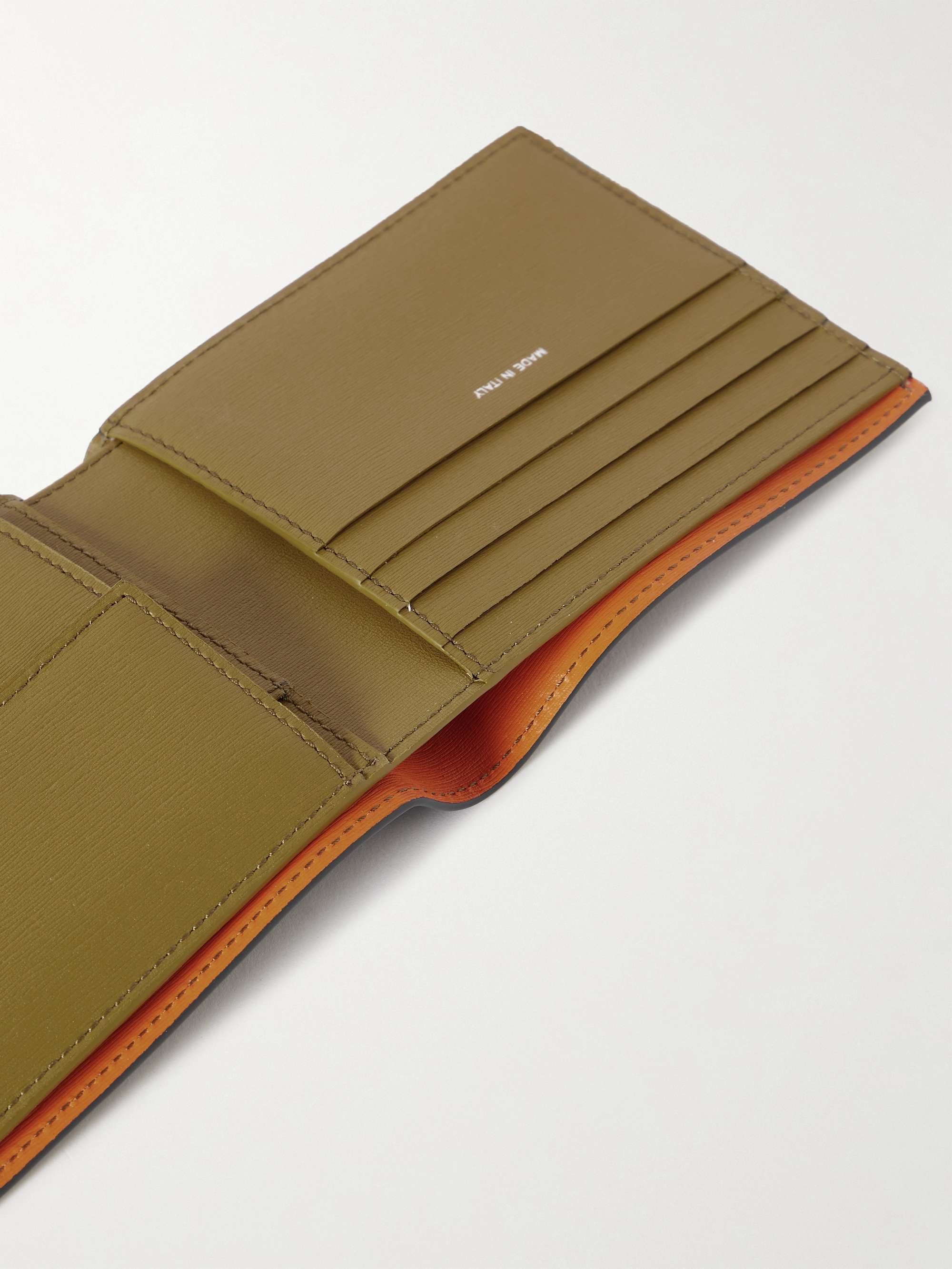 PAUL SMITH Logo-Print Colour-Block Textured-Leather Billfold Wallet
