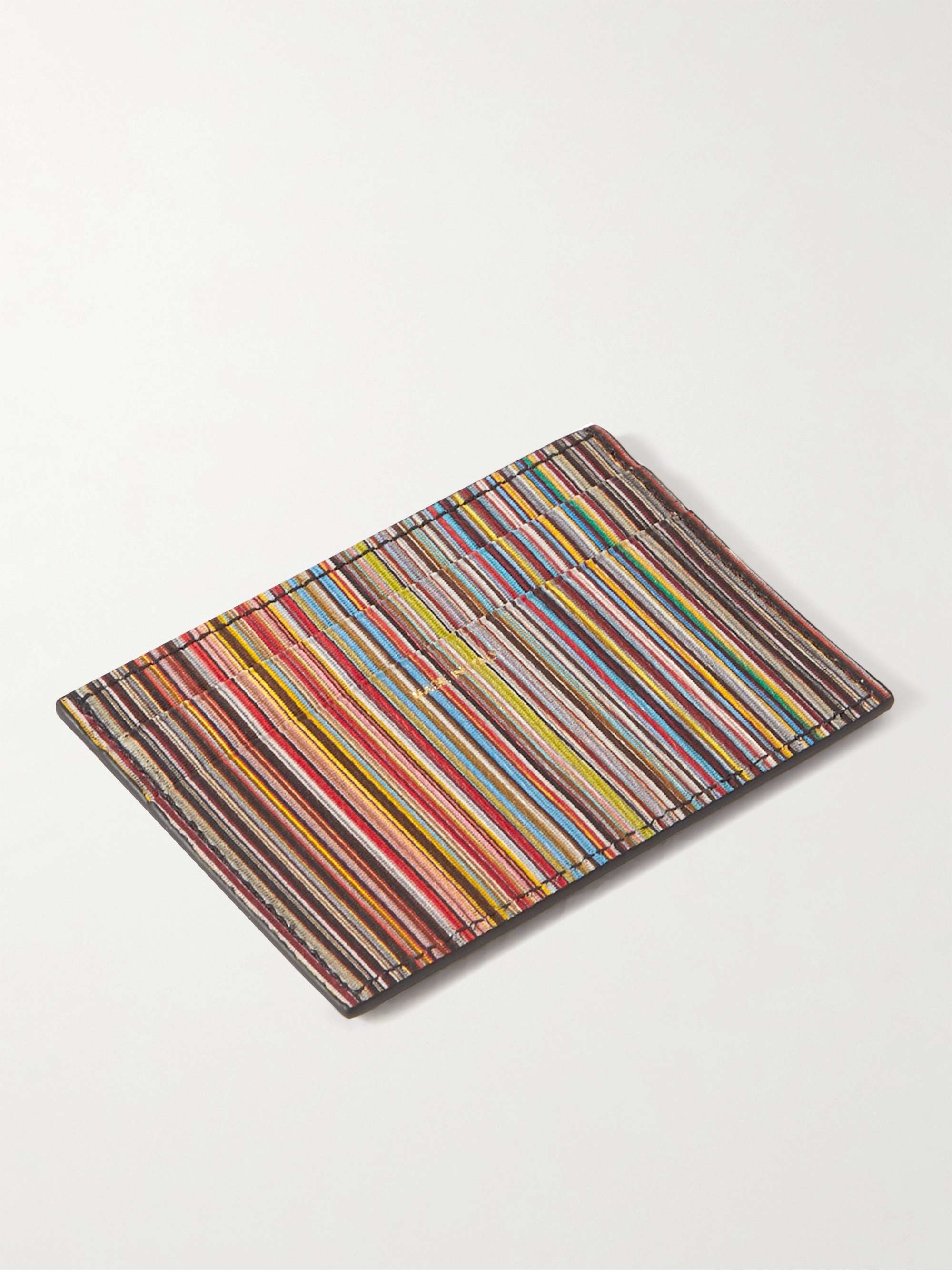 PAUL SMITH Striped Leather Cardholder and Three-Pack Cotton-Blend Socks Gift Set