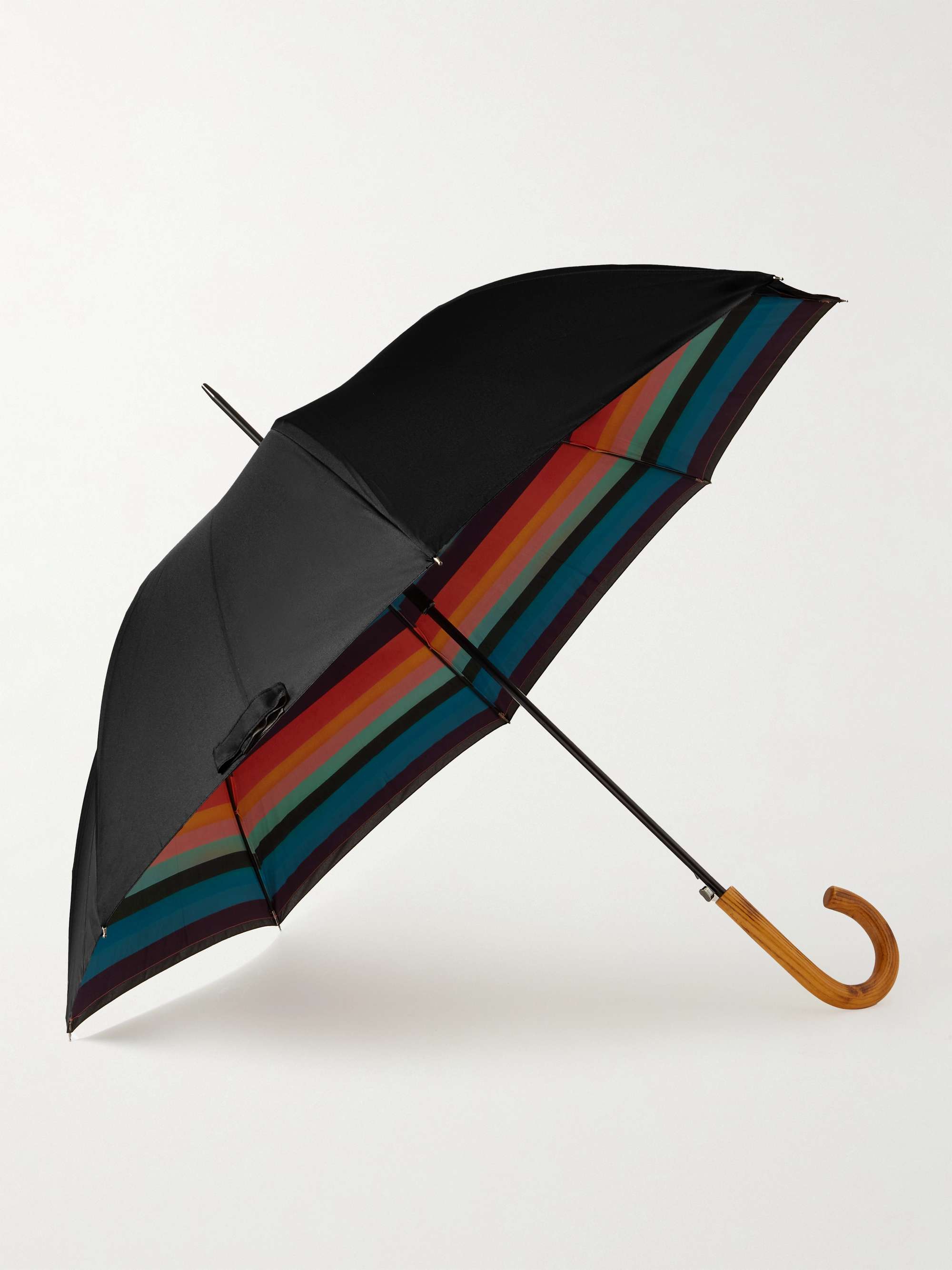 PAUL SMITH Contrast-Lined Wood-Handle Umbrella