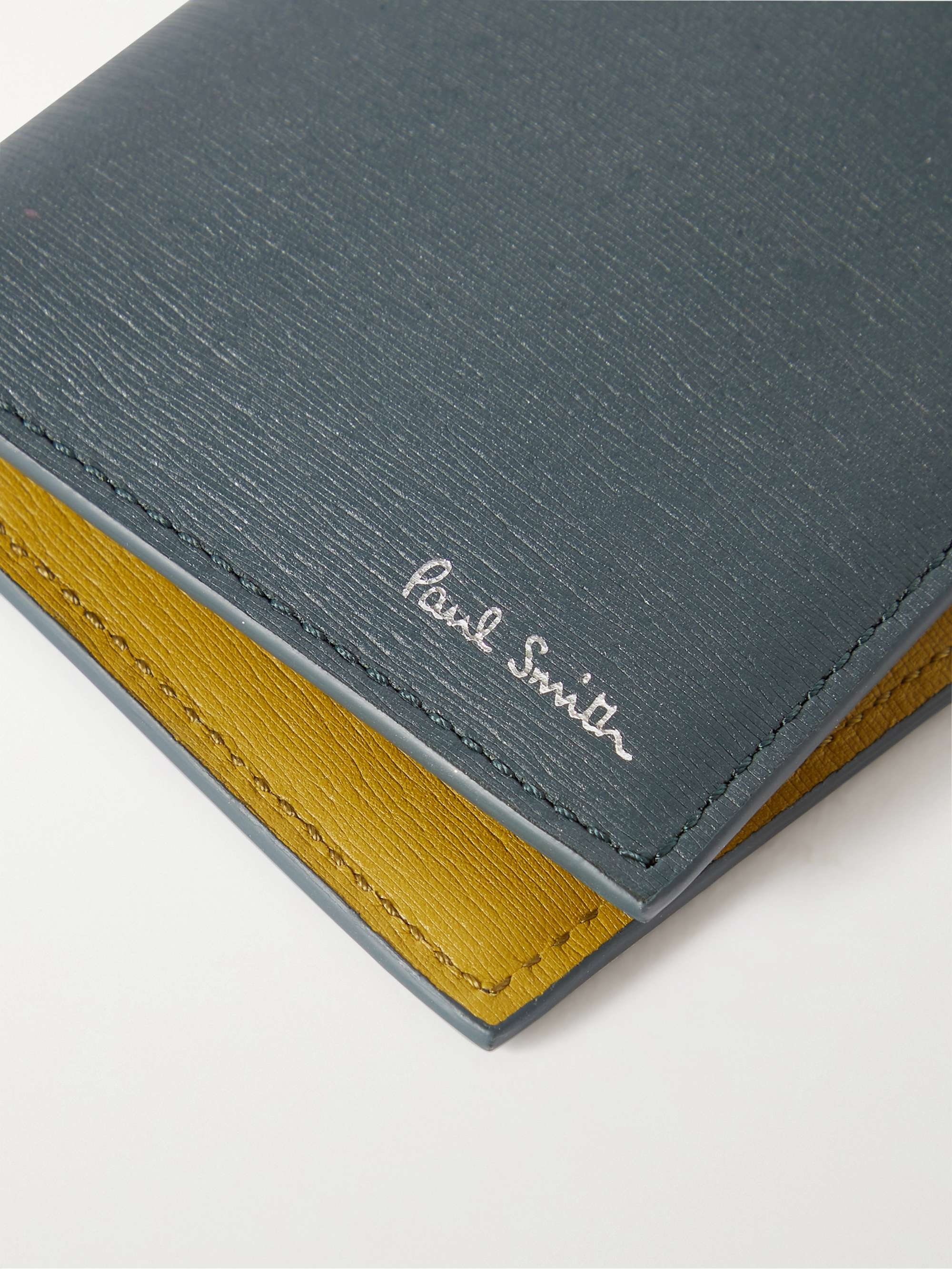 PAUL SMITH Logo-Print Textured-Leather Bifold Cardholder