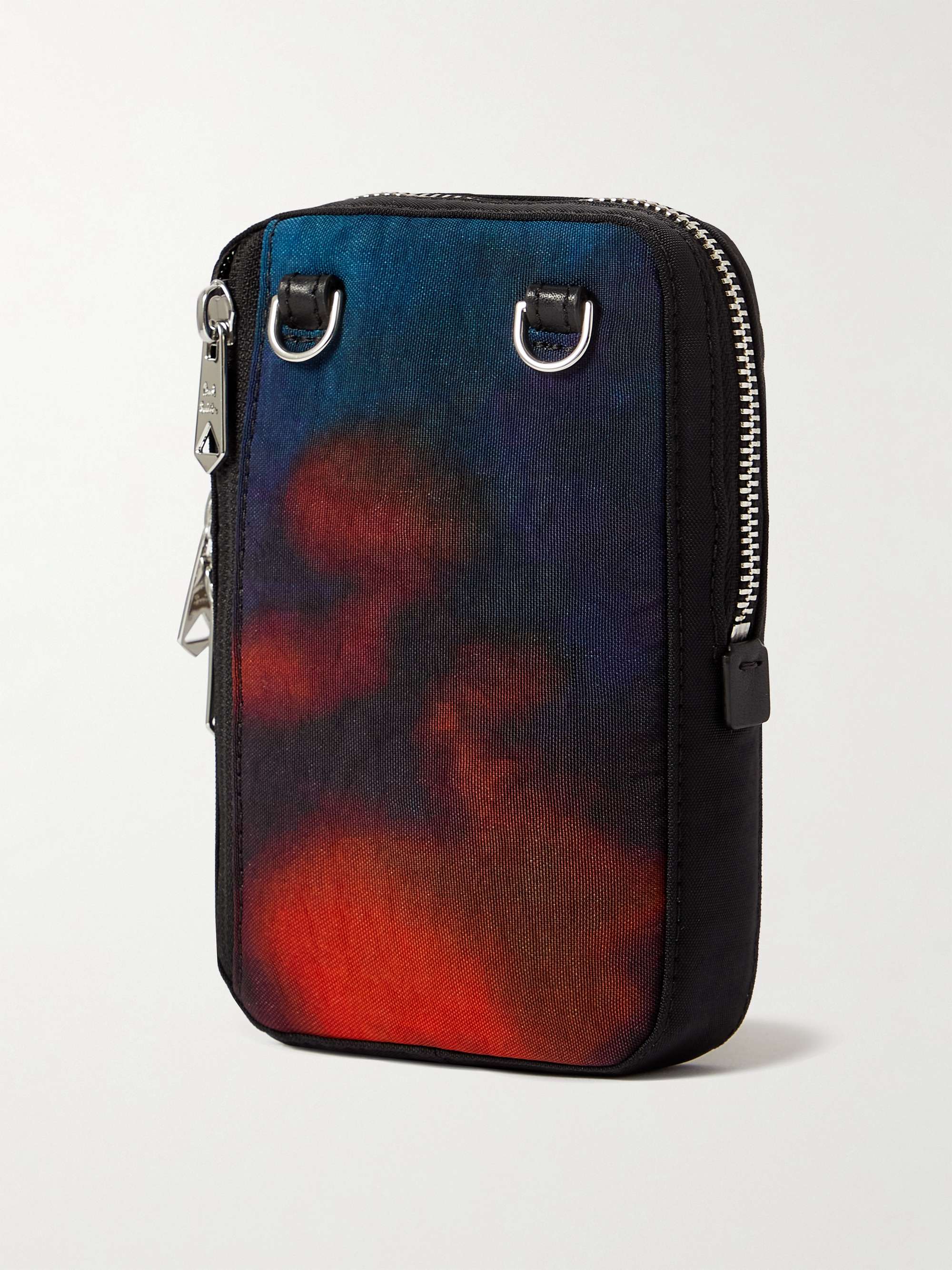 PAUL SMITH Ink Spill Leather-Trimmed Printed Canvas Pouch