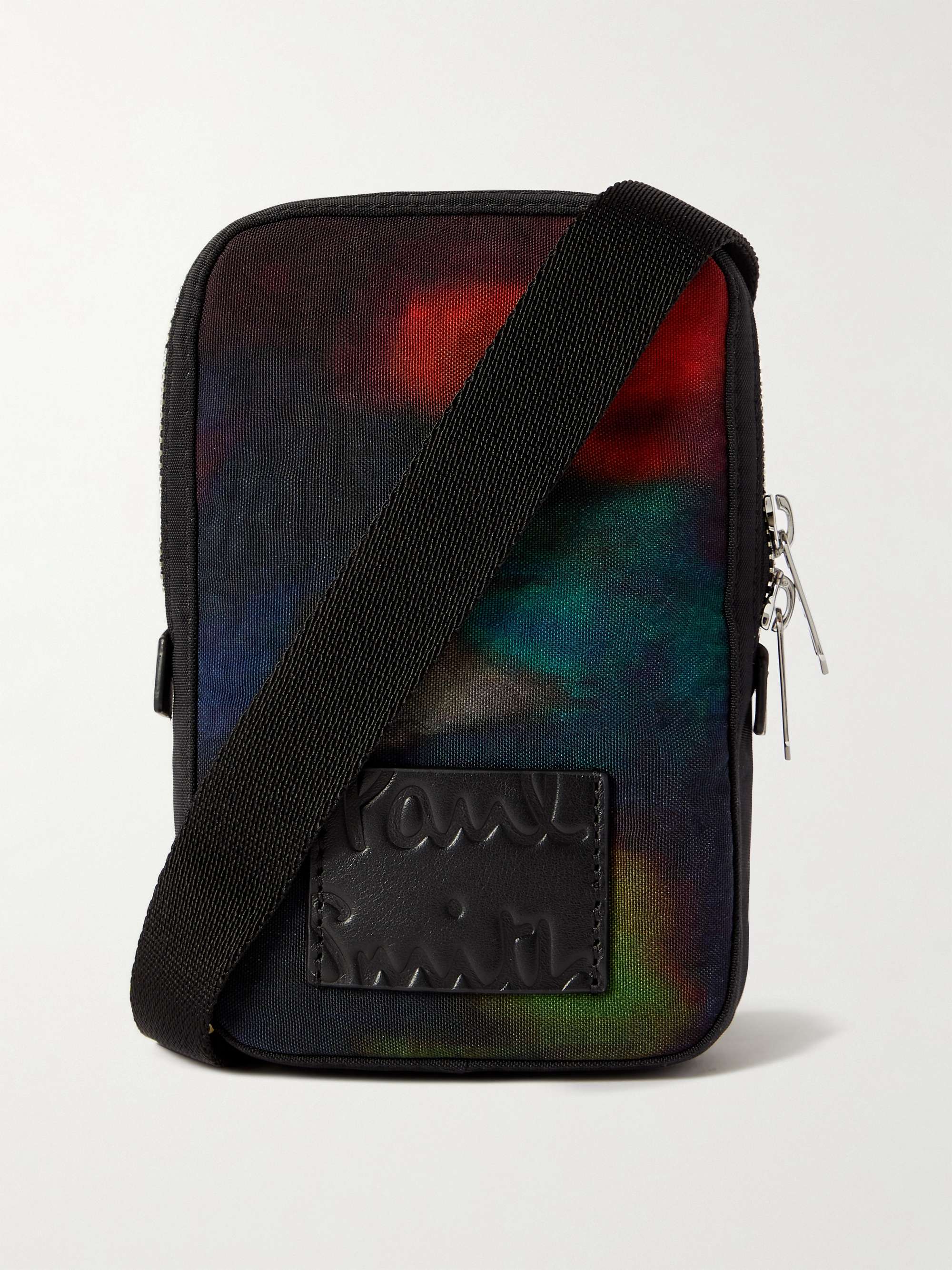 PAUL SMITH Ink Spill Leather-Trimmed Printed Canvas Pouch