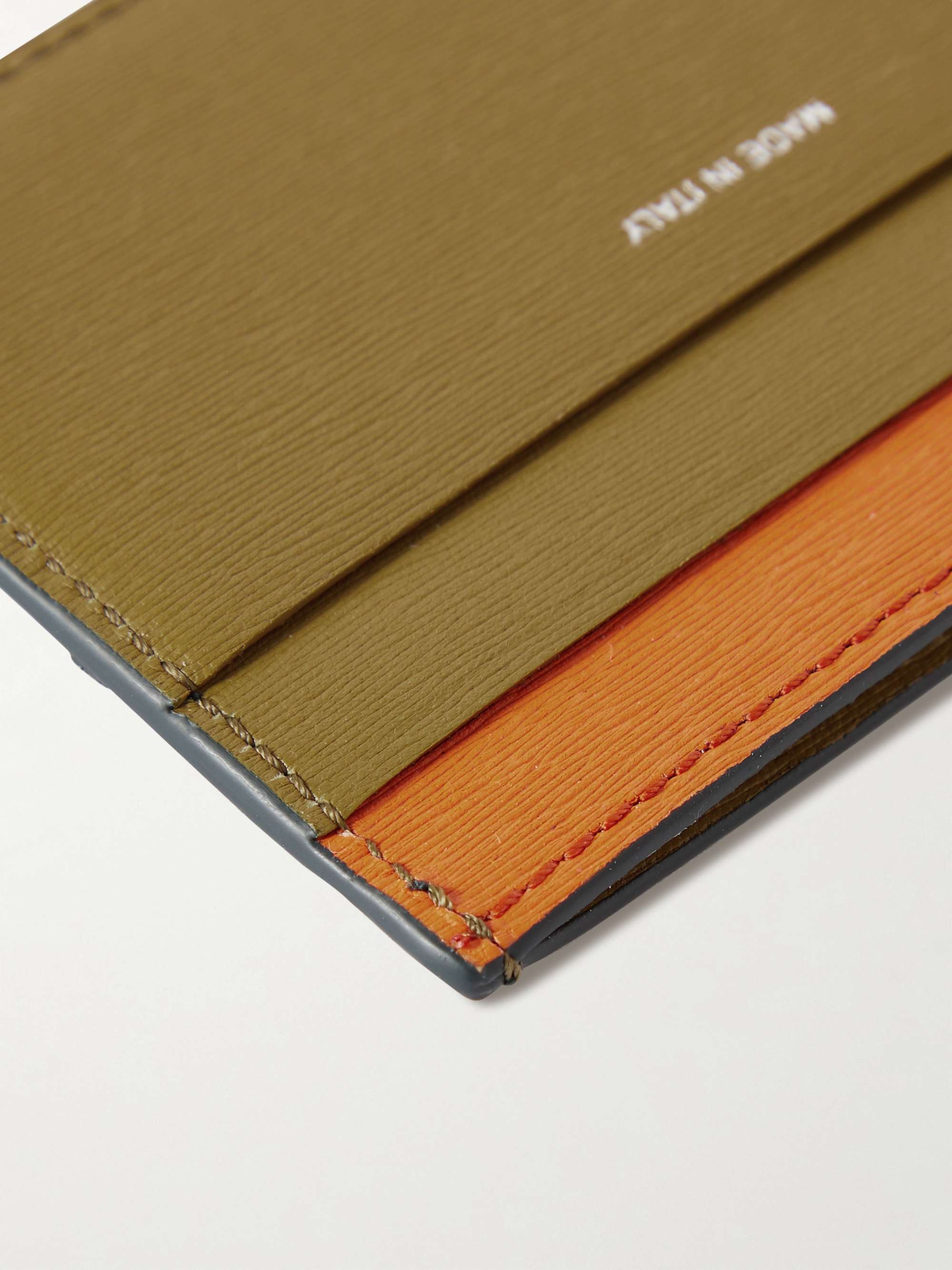 PAUL SMITH Logo-Print Colour-Block Textured-Leather Cardholder