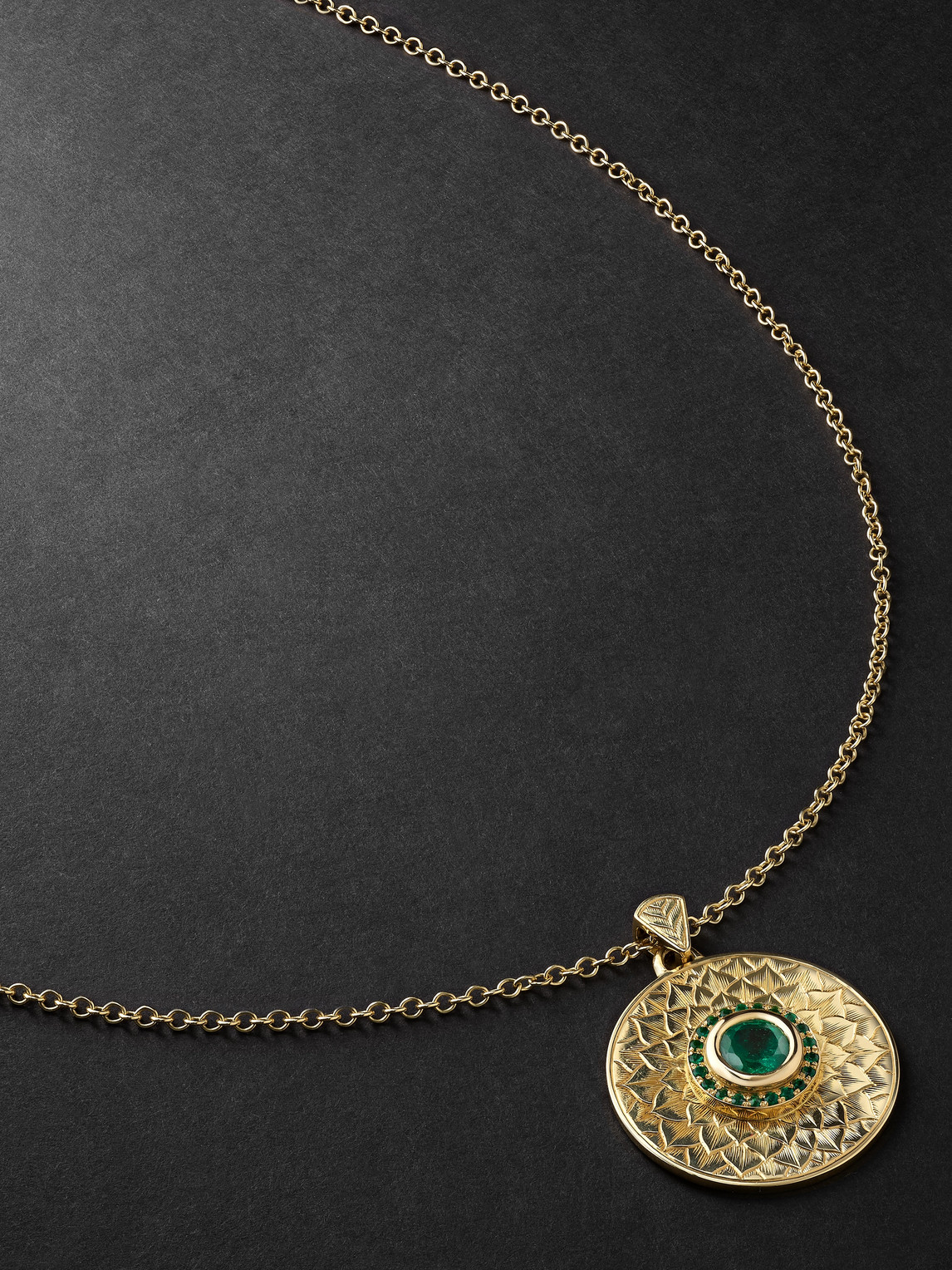 Duffy Jewellery Gold Emerald Necklace In Green