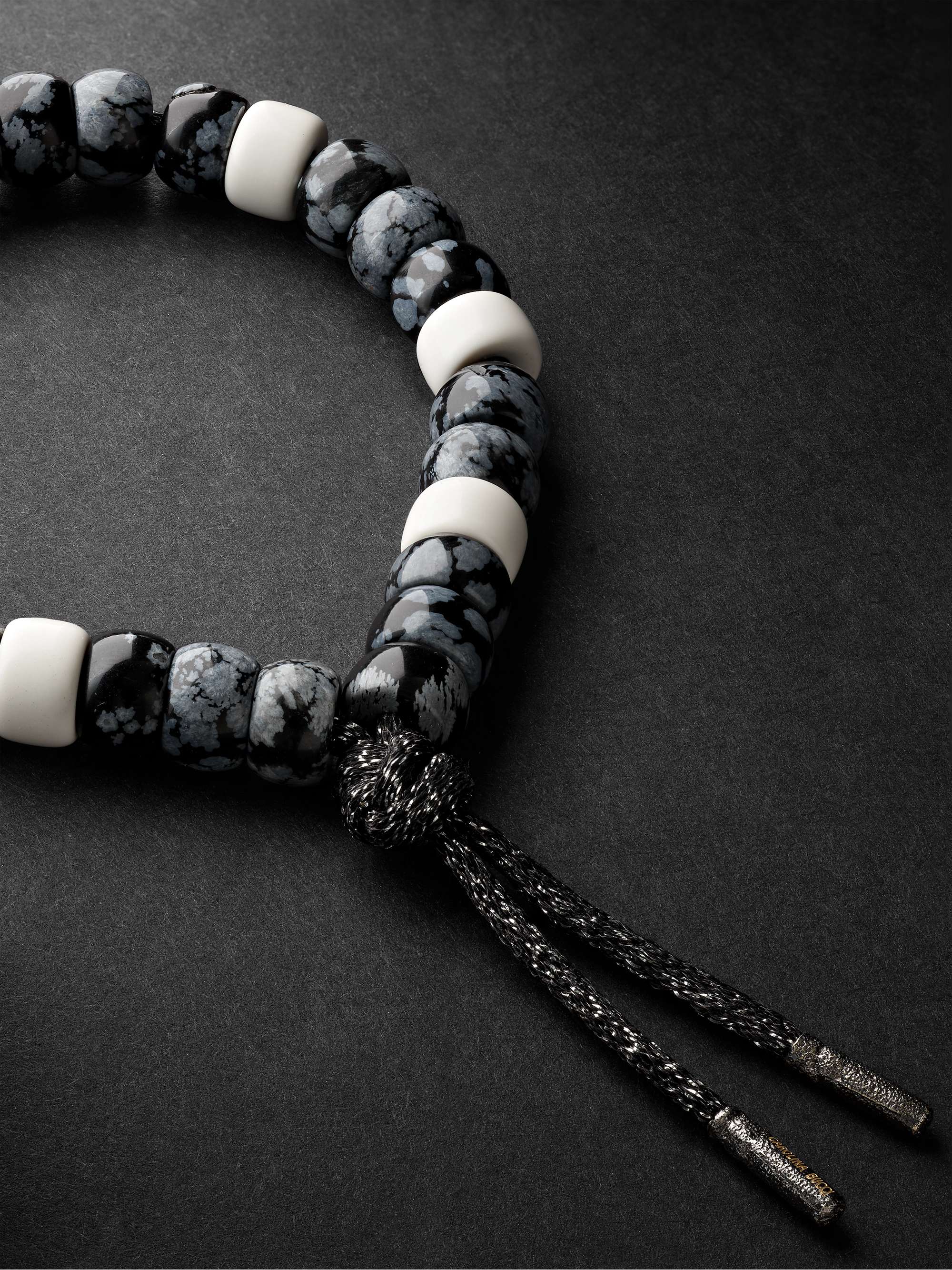 CAROLINA BUCCI Forte Beads Blackened Gold, Obsidian and Magnesite Bracelet