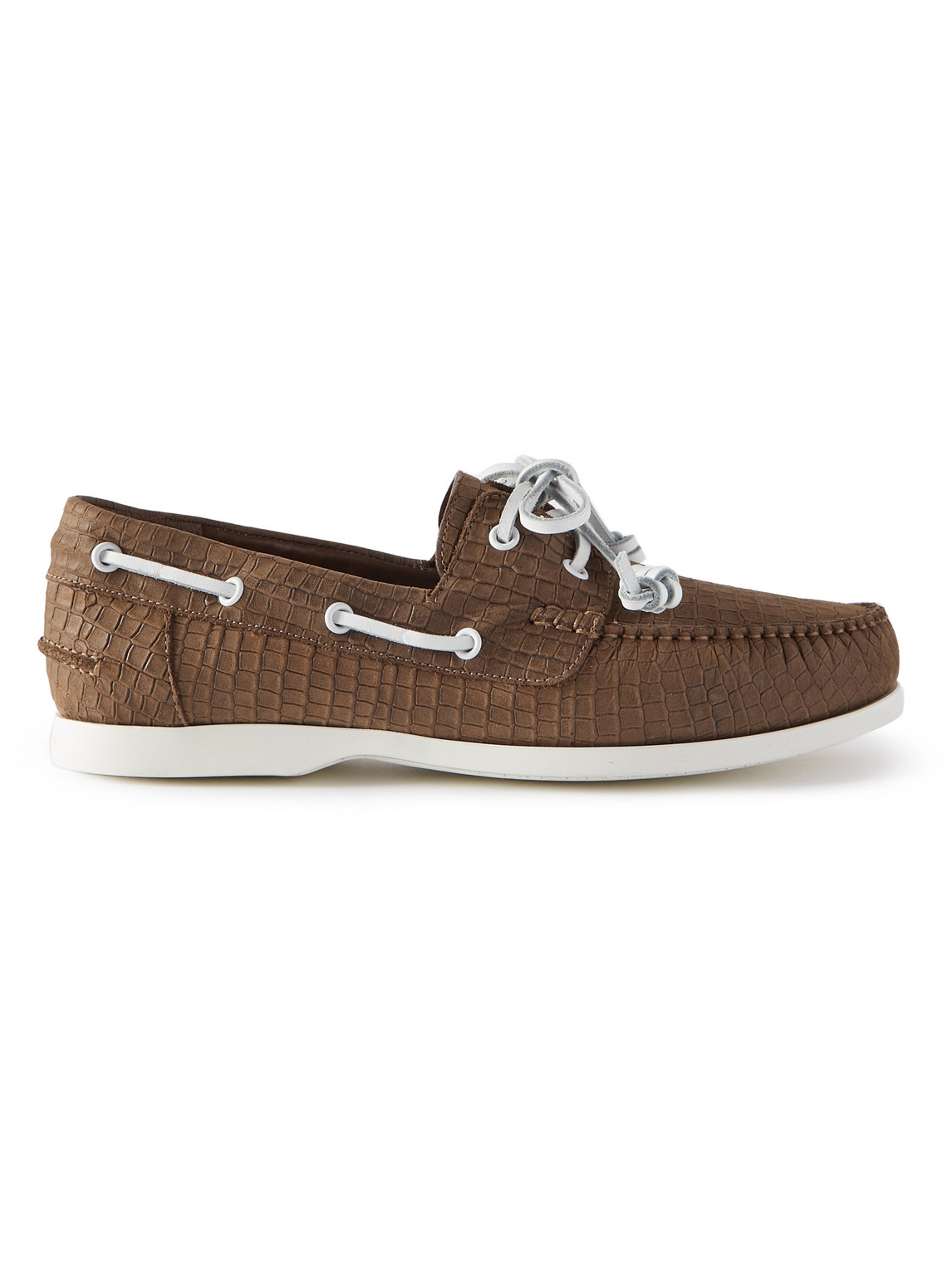 Sidmouth Croc-Effect Nubuck Boat Shoes