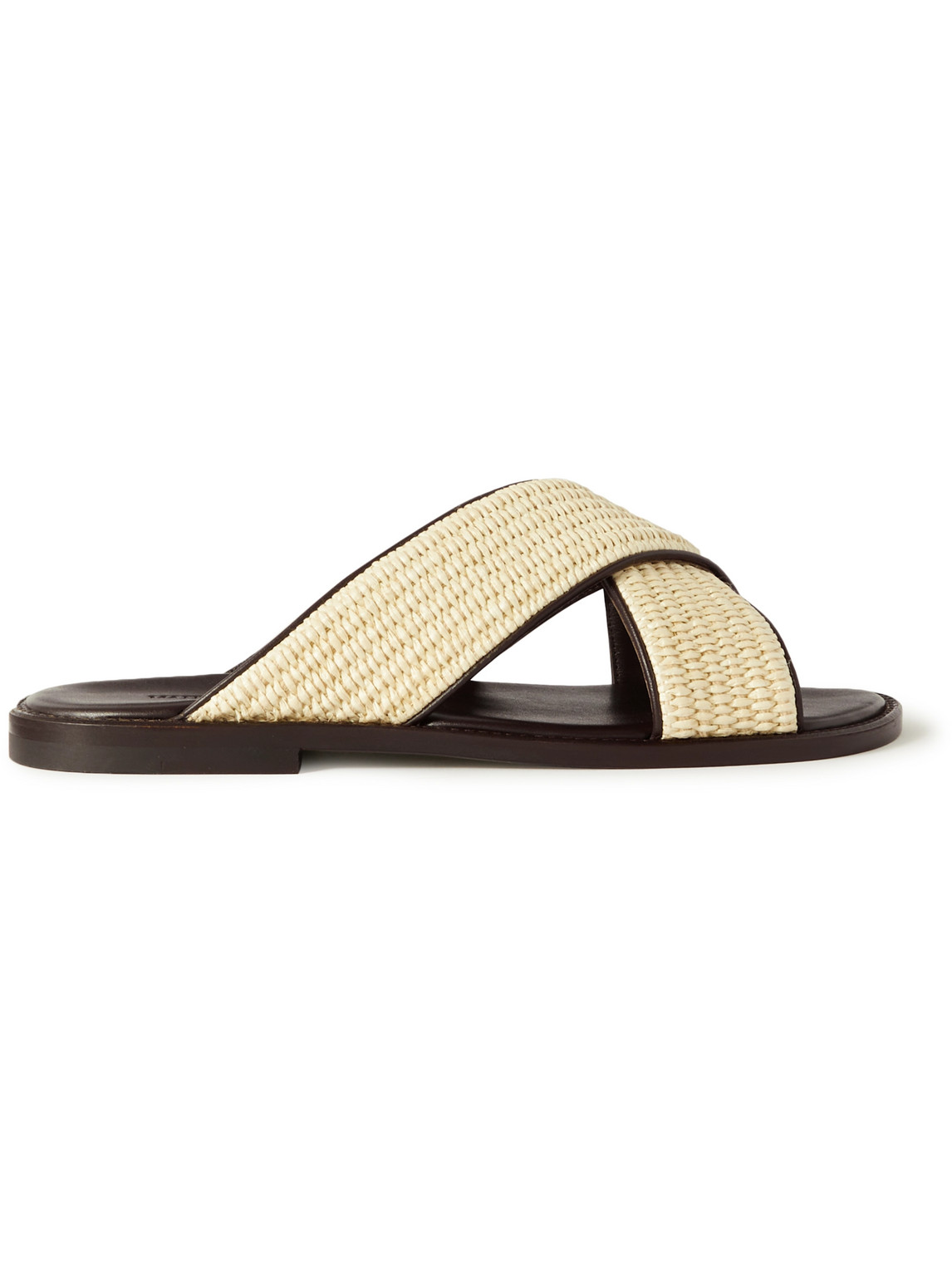 Otawi Woven Raffia and Leather Sandals