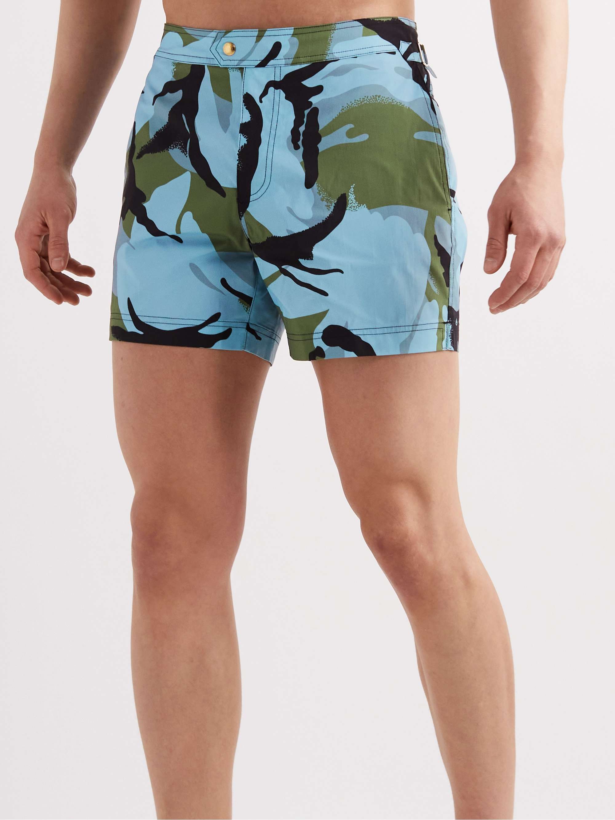 TOM FORD Slim-Fit Short-Length Printed Swim Shorts