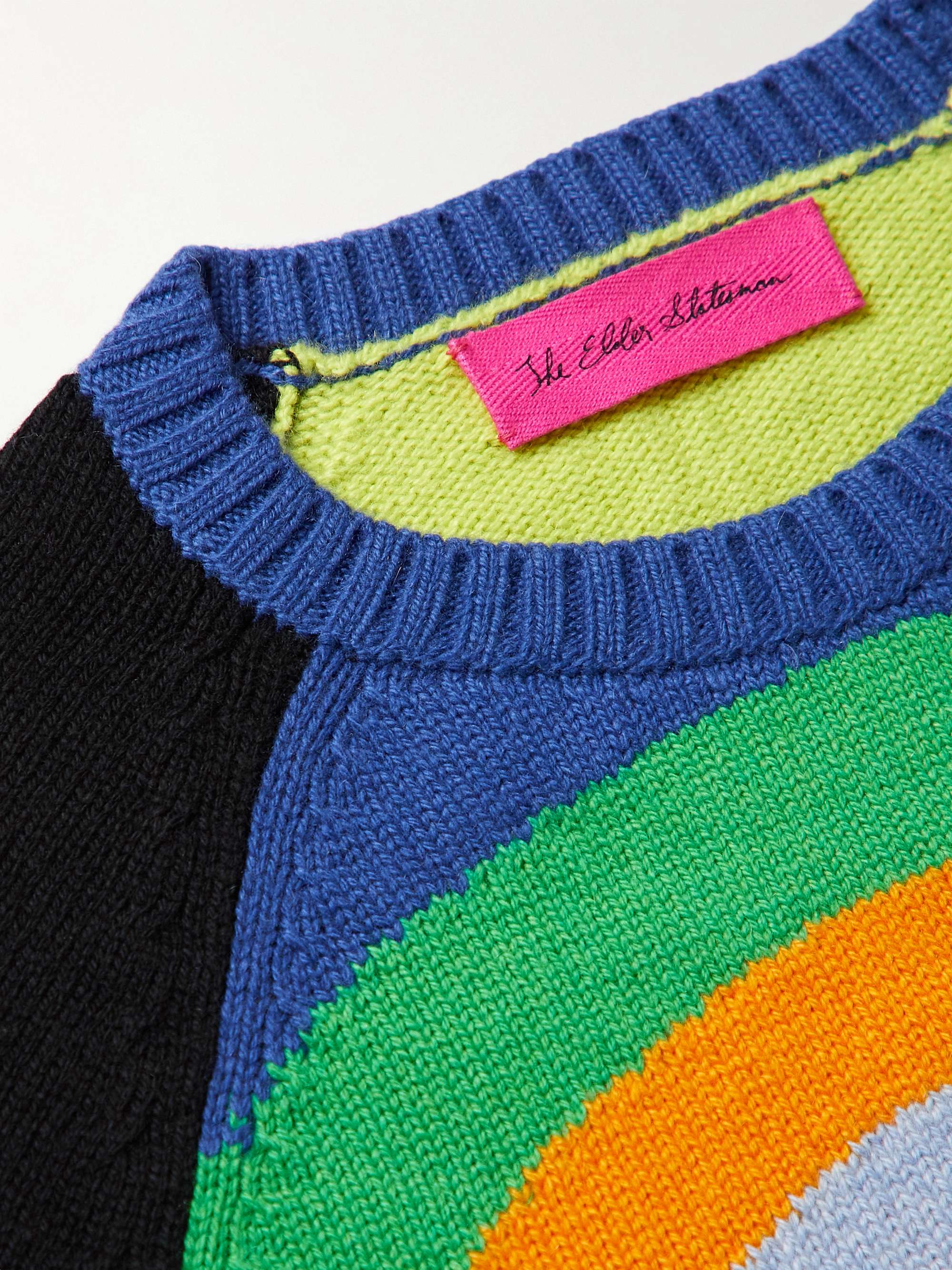 THE ELDER STATESMAN Expand Your Mind Intarsia Cashmere Sweater