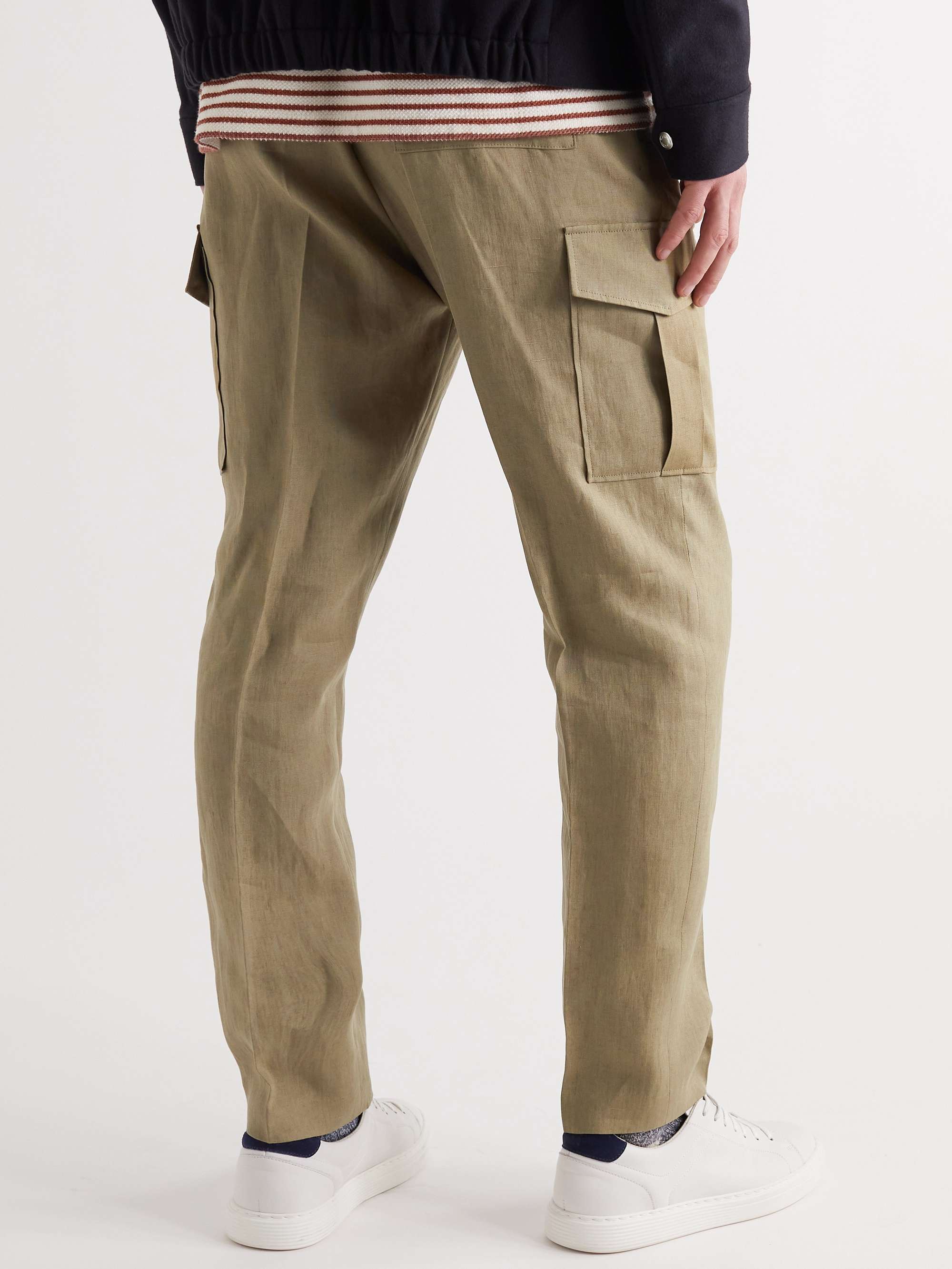 PAUL SMITH Gents Tapered Linen Cargo Trousers