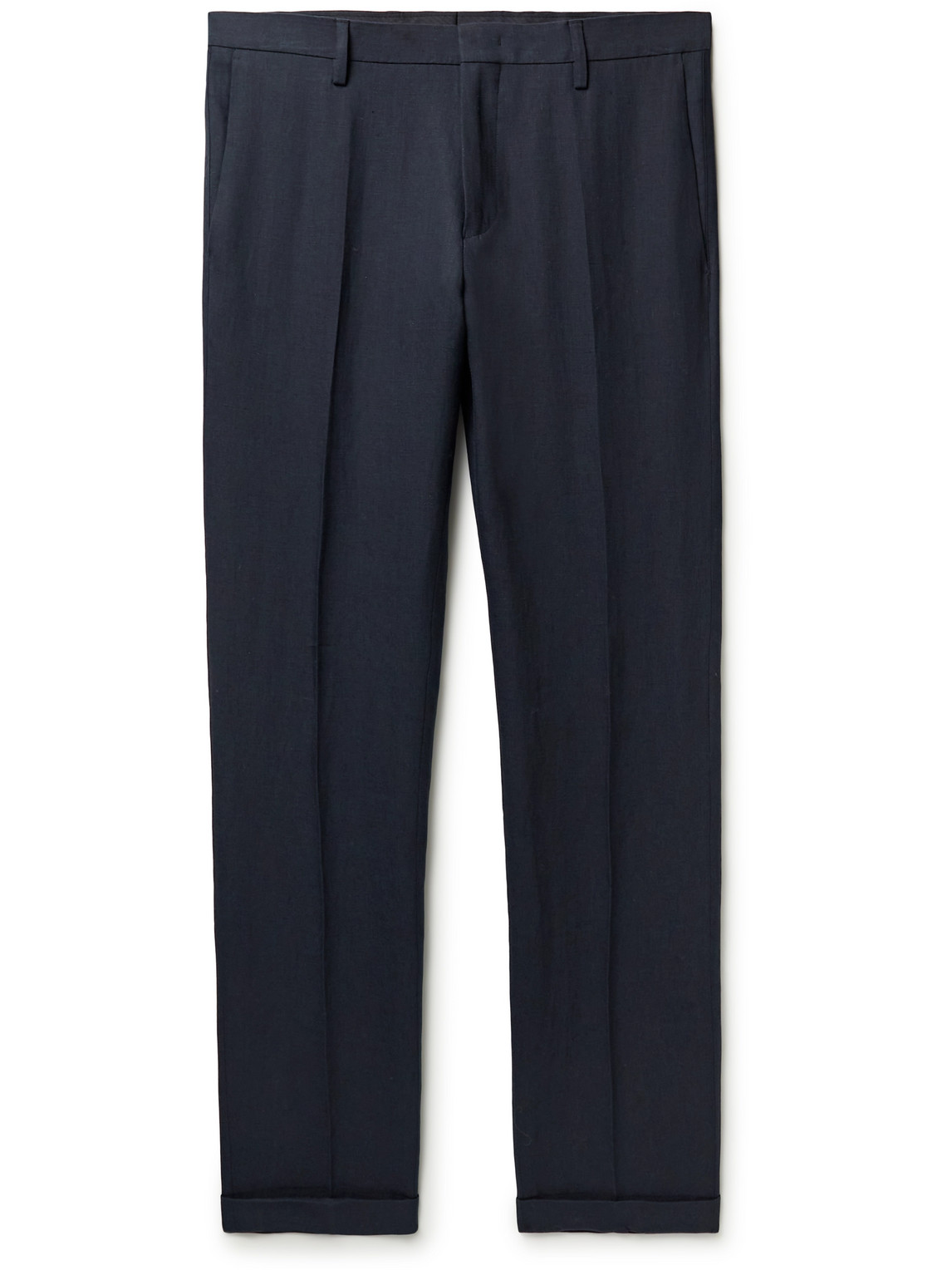 Paul Smith Gents Slim-fit Tapered Cropped Linen Trousers In Blue
