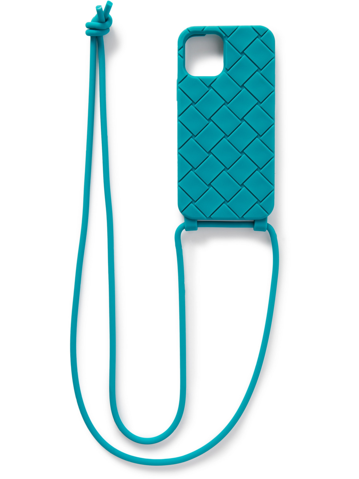 Bottega Veneta Rubber Iphone 12 Pro Case With Lanyard In Blue