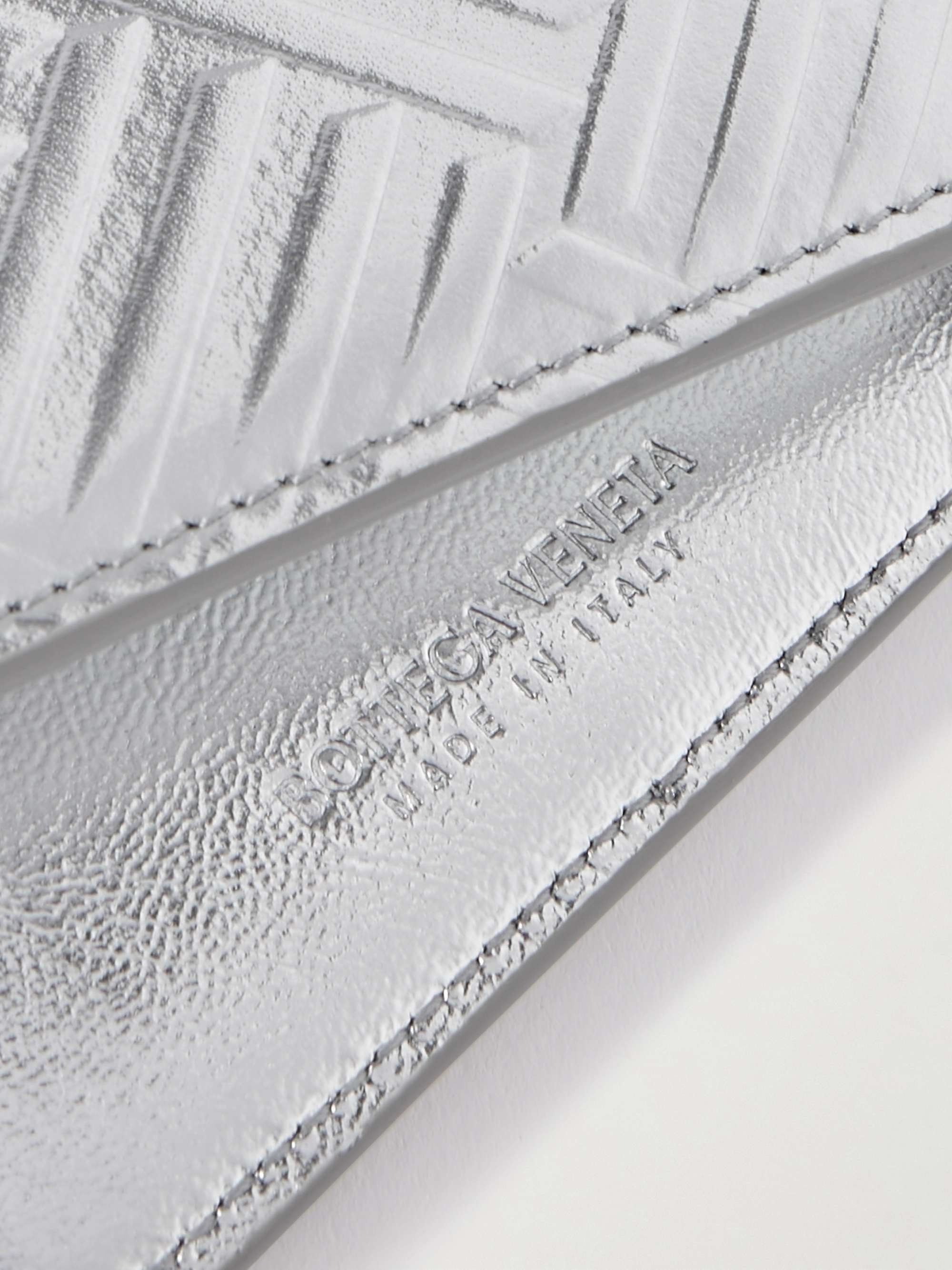 BOTTEGA VENETA Intrecciato-Embossed Metallic Leather Billfold Wallet