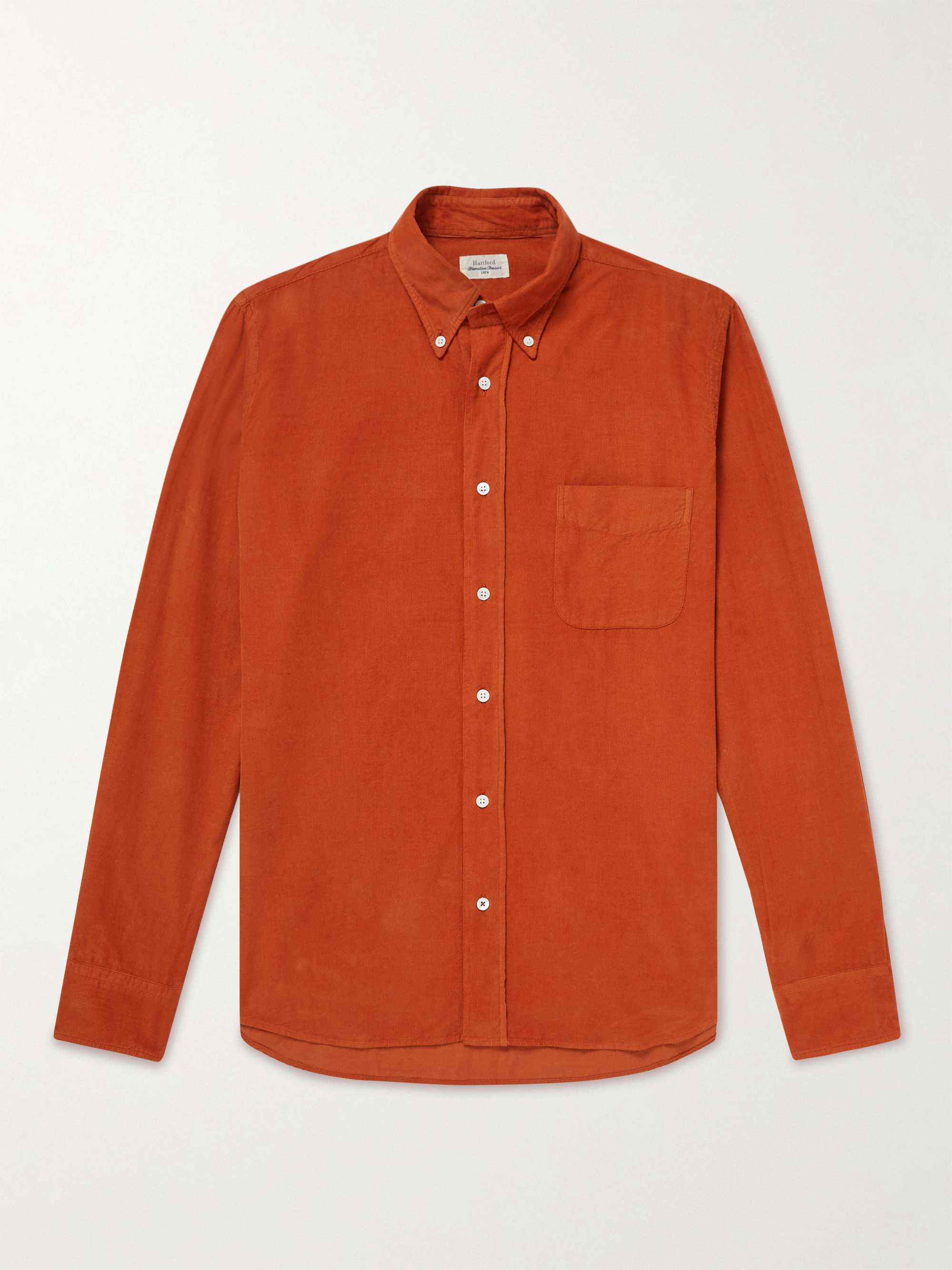 HARTFORD Pitt Button-Down Collar Cotton-Corduroy Shirt