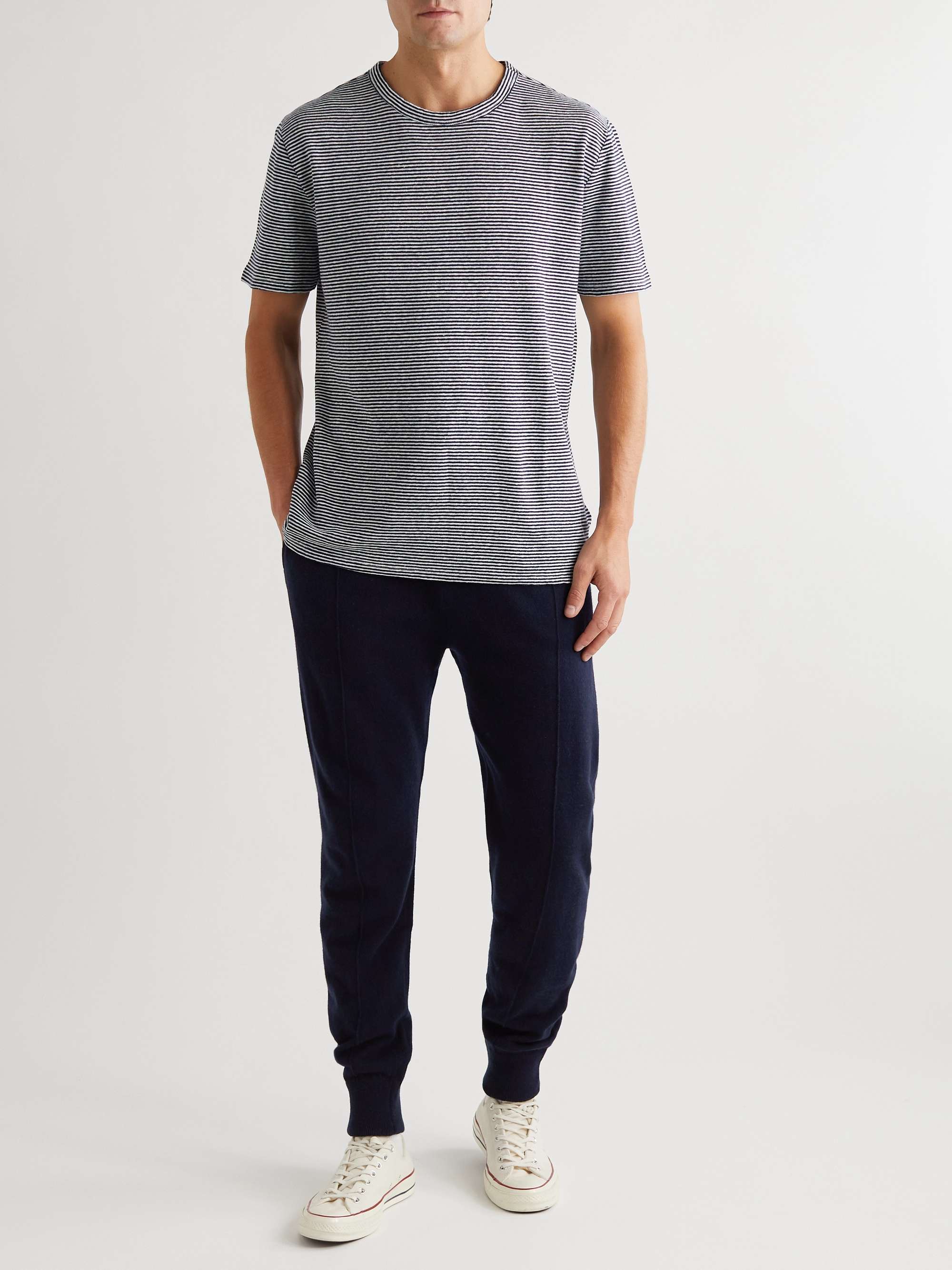 MR P. Tapered Pintucked Wool and Cashmere-Blend Sweatpants
