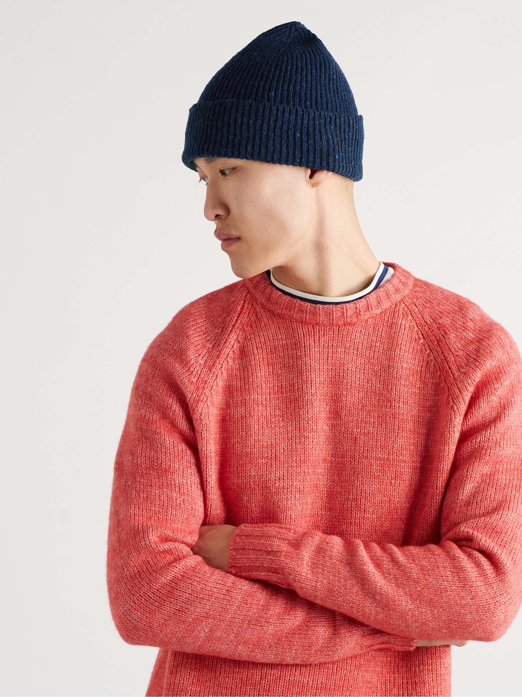 MR P. Ribbed Donegal Wool Beanie