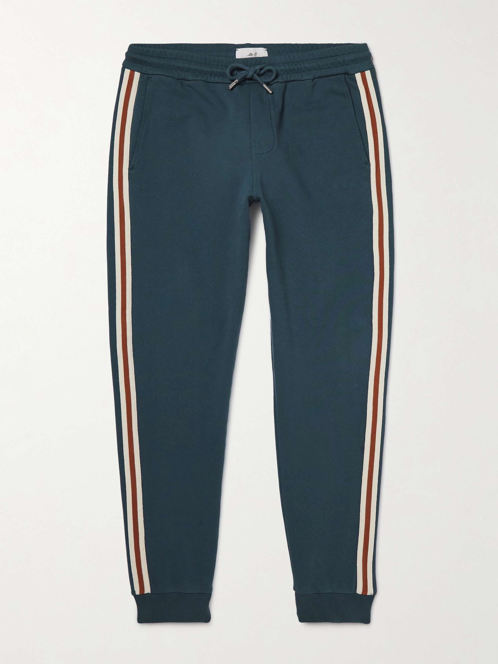 MR P. Tapered Striped Organic Cotton-Jersey Sweatpants