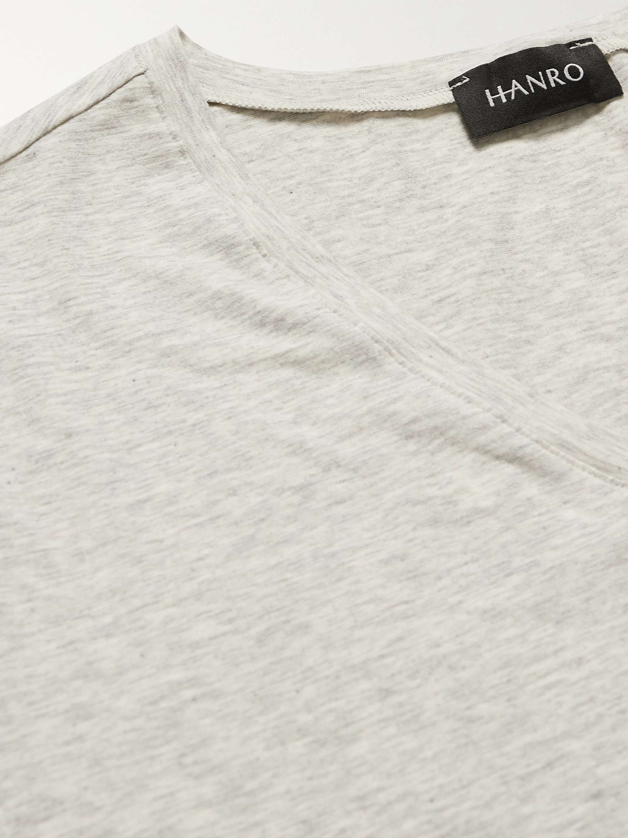 HANRO Mercerised Cotton-Blend V-Neck T-Shirt